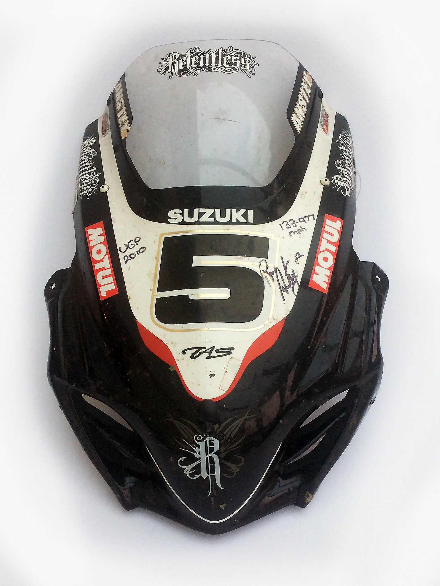 2010 Bruce Anstey Signed Record Breaking 133.997 MPH Lap Suzuki Fairing