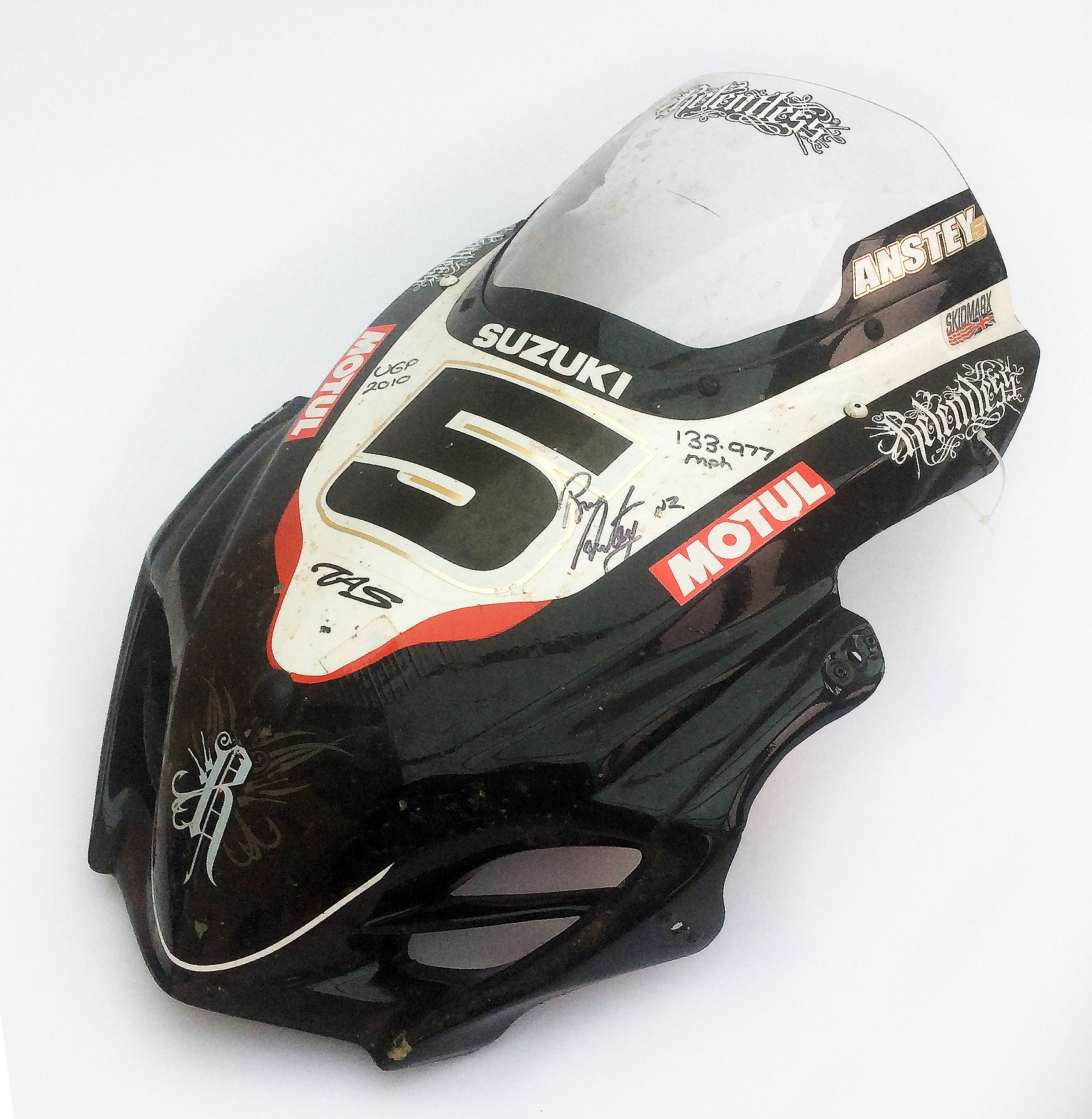 2010 Bruce Anstey Signed Record Breaking 133.997 MPH Lap Suzuki Fairing