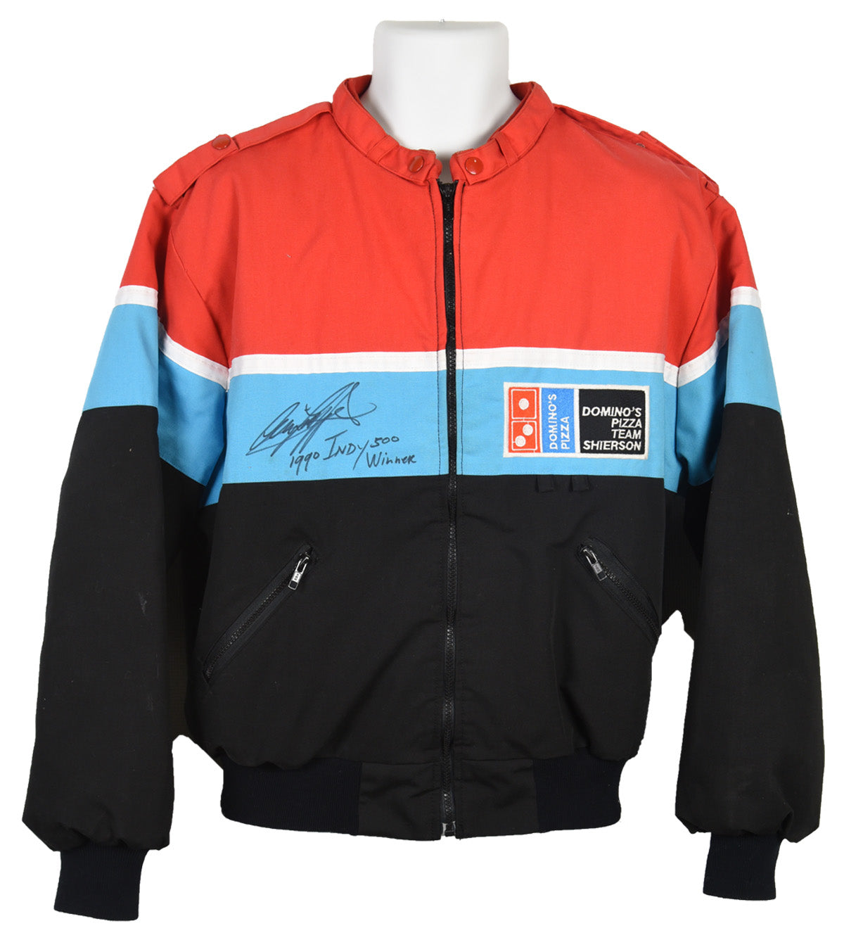 1990 Arie Luyendyk Signed Team Issued Dominos Pizza Team Shierson IndyCar Jacket