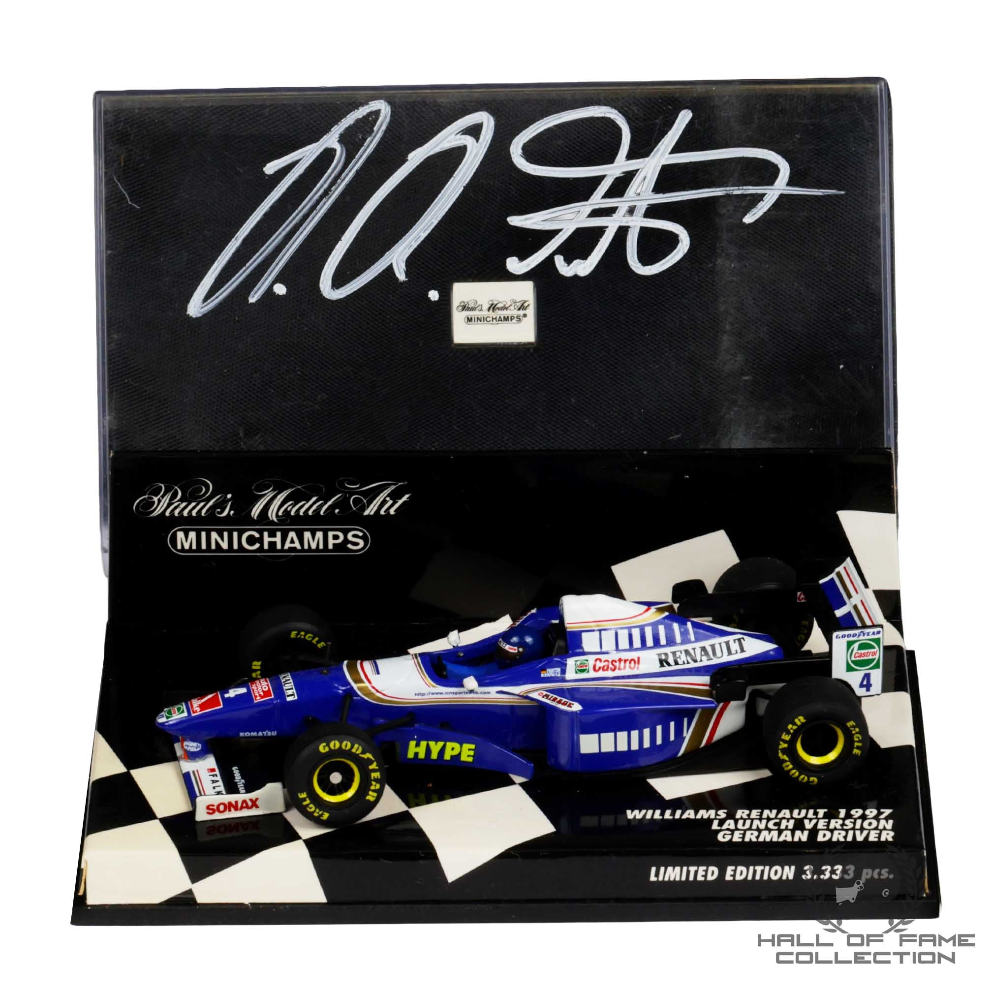 1997 Heinz-Harald Frentzen Signed Williams Renault Minichamps 1:43 F1 Model