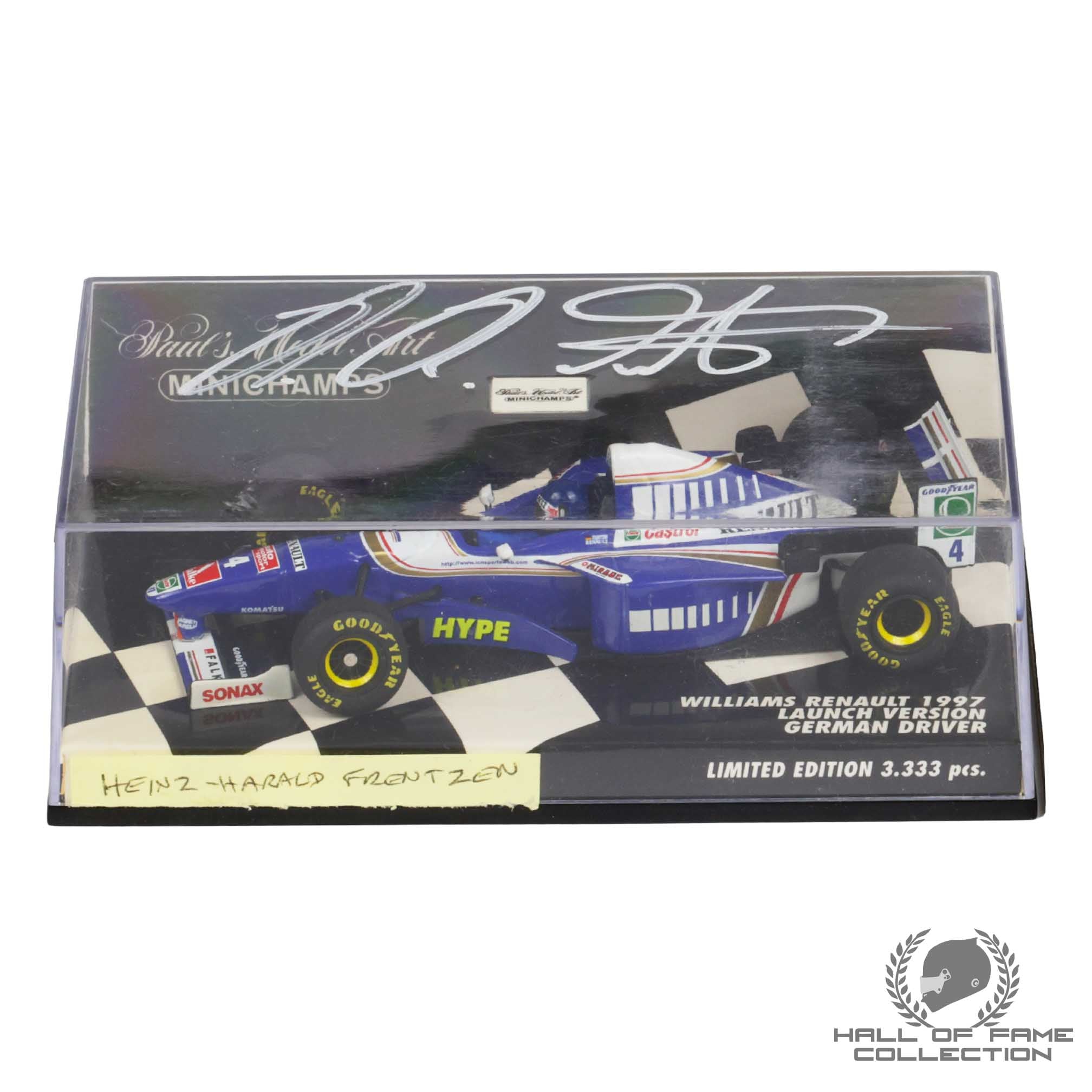1997 Heinz-Harald Frentzen Signed Williams Renault Minichamps 1:43 F1 Model