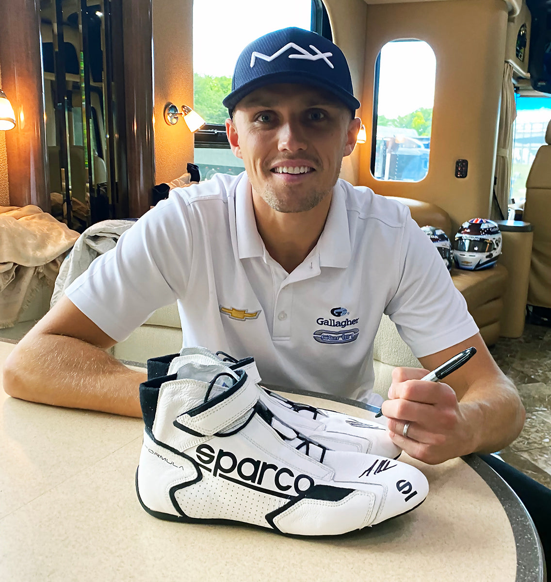 2018 Max Chilton Signed Carlin Racing IndyCar Boots