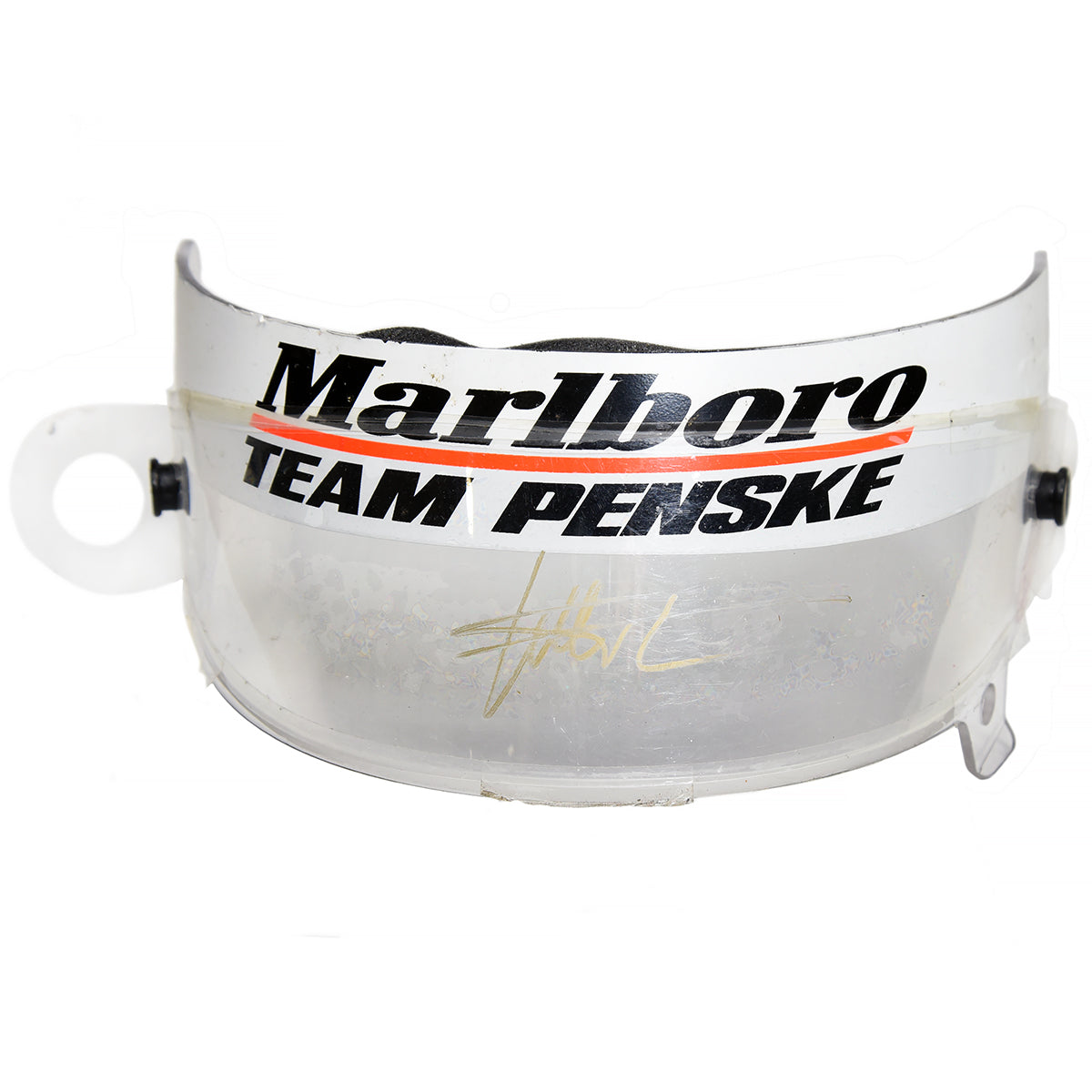 2002 Gil de Ferran Signed Race Used Marlboro Team Penske Visor