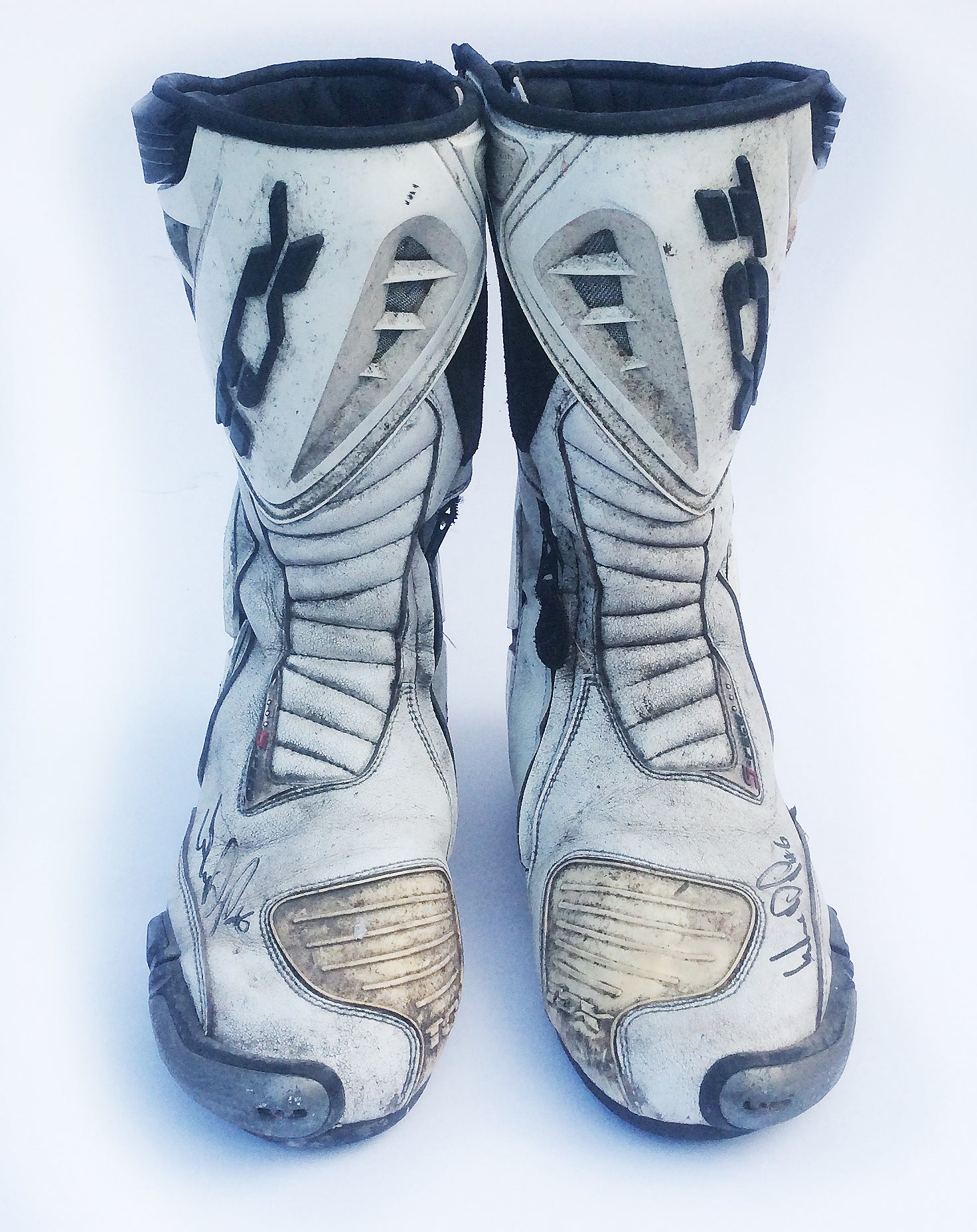 2010 William Dunlop Signed and Race Used Isle of Man TT Boots