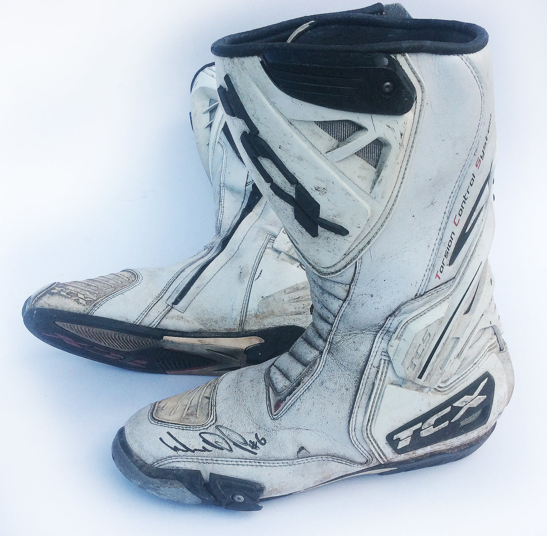 2010 William Dunlop Signed and Race Used Isle of Man TT Boots