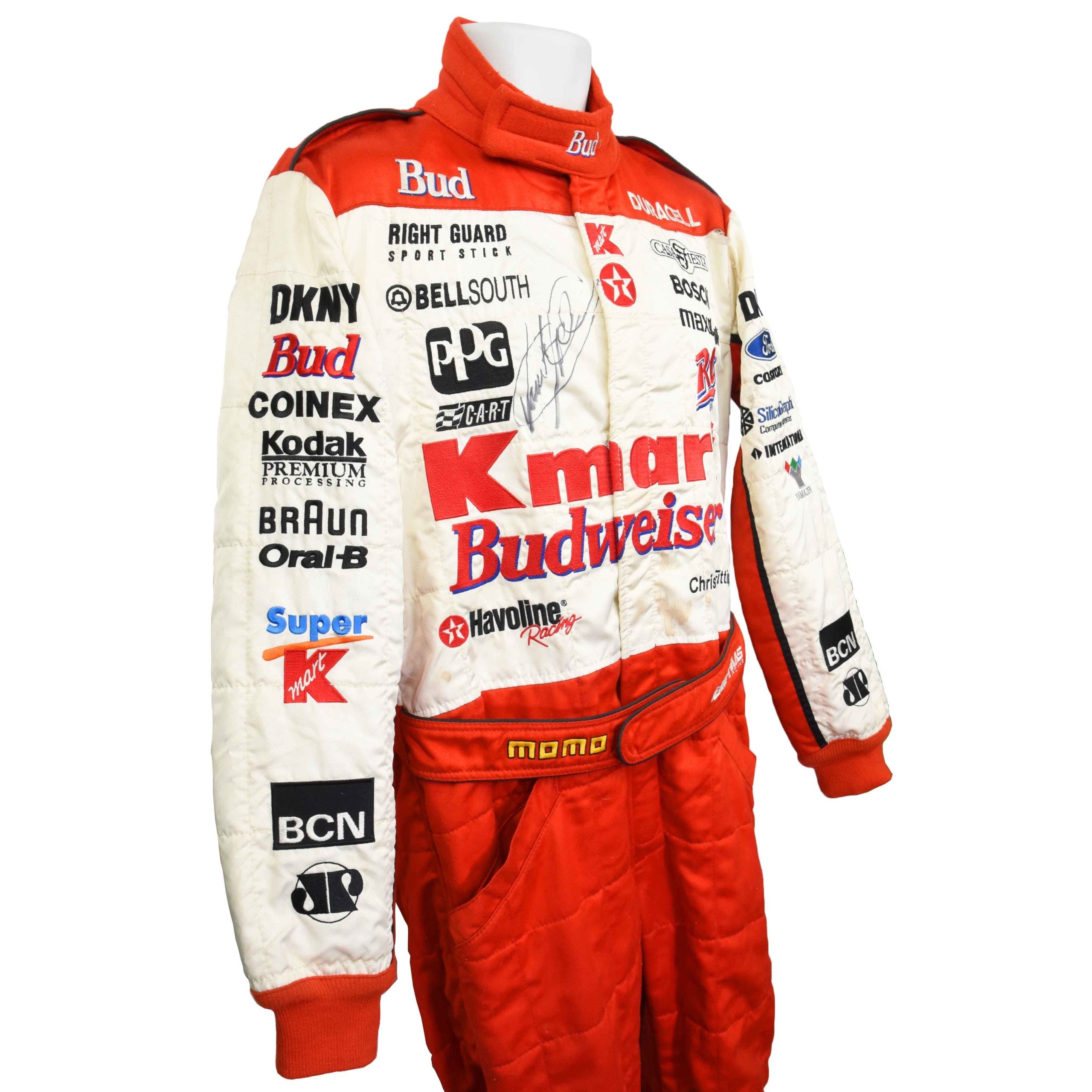 1997 Christian Fittipaldi Signed Race Used Newman-Haas Momo IndyCar Suit