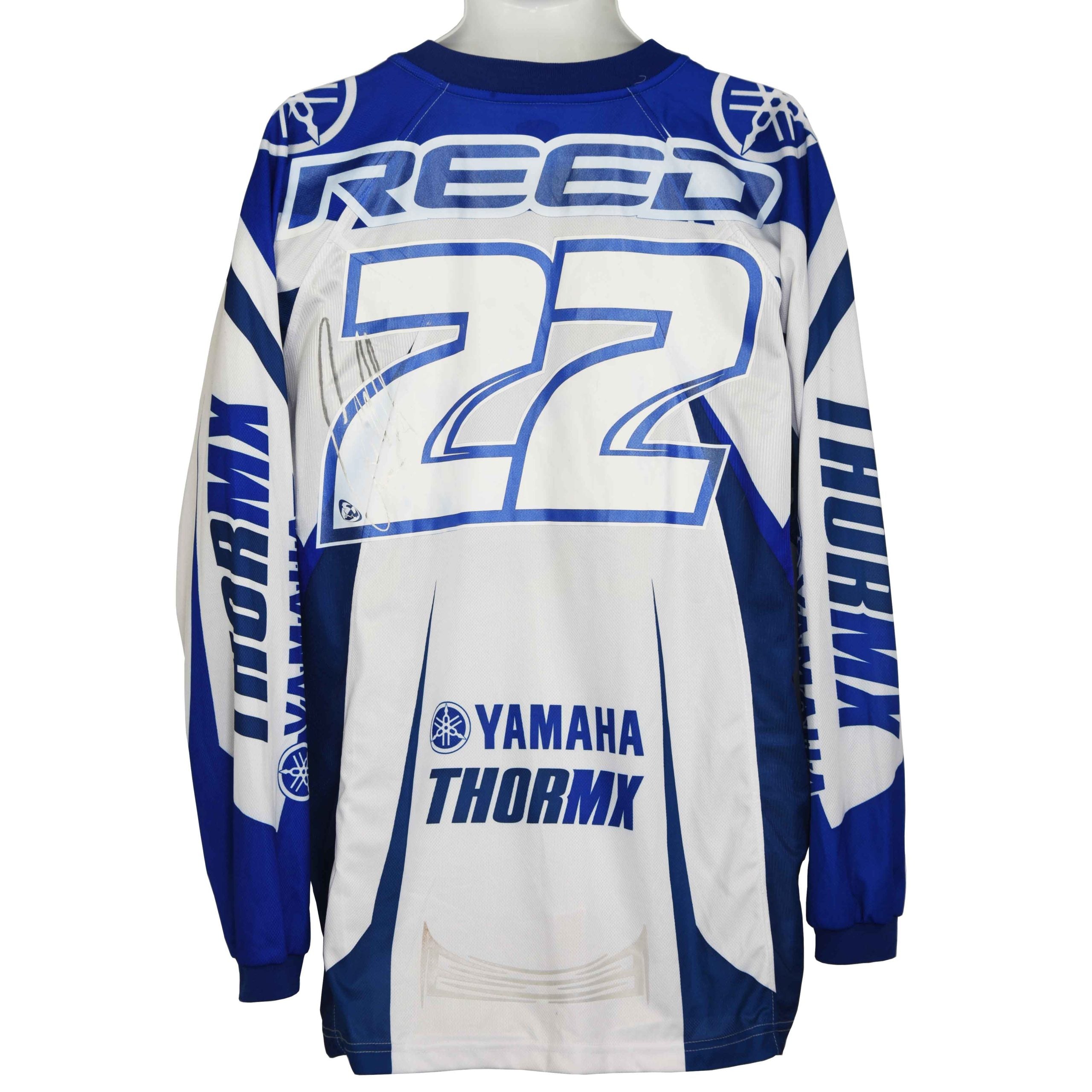 2004 Chad Reed Signed Race Used Yamaha THQ AMA Supercross Jersey