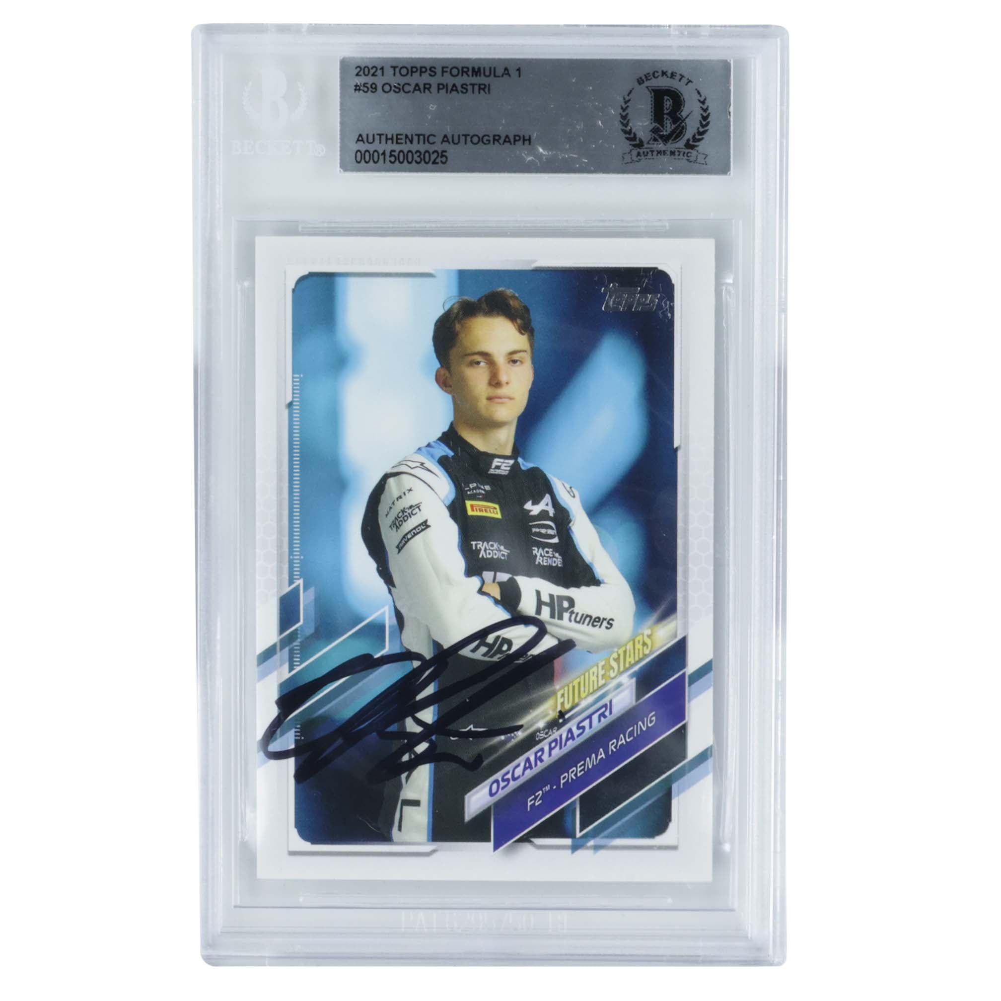 2021 Topps Formula 1 #59 Oscar Piastri Authentic Autograph