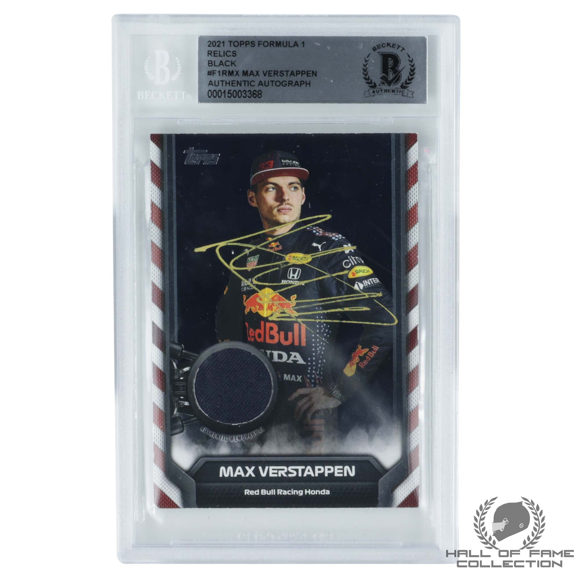 2021 Topps Formula 1 Relics #F1RMX Max Verstappen Authentic Autograph