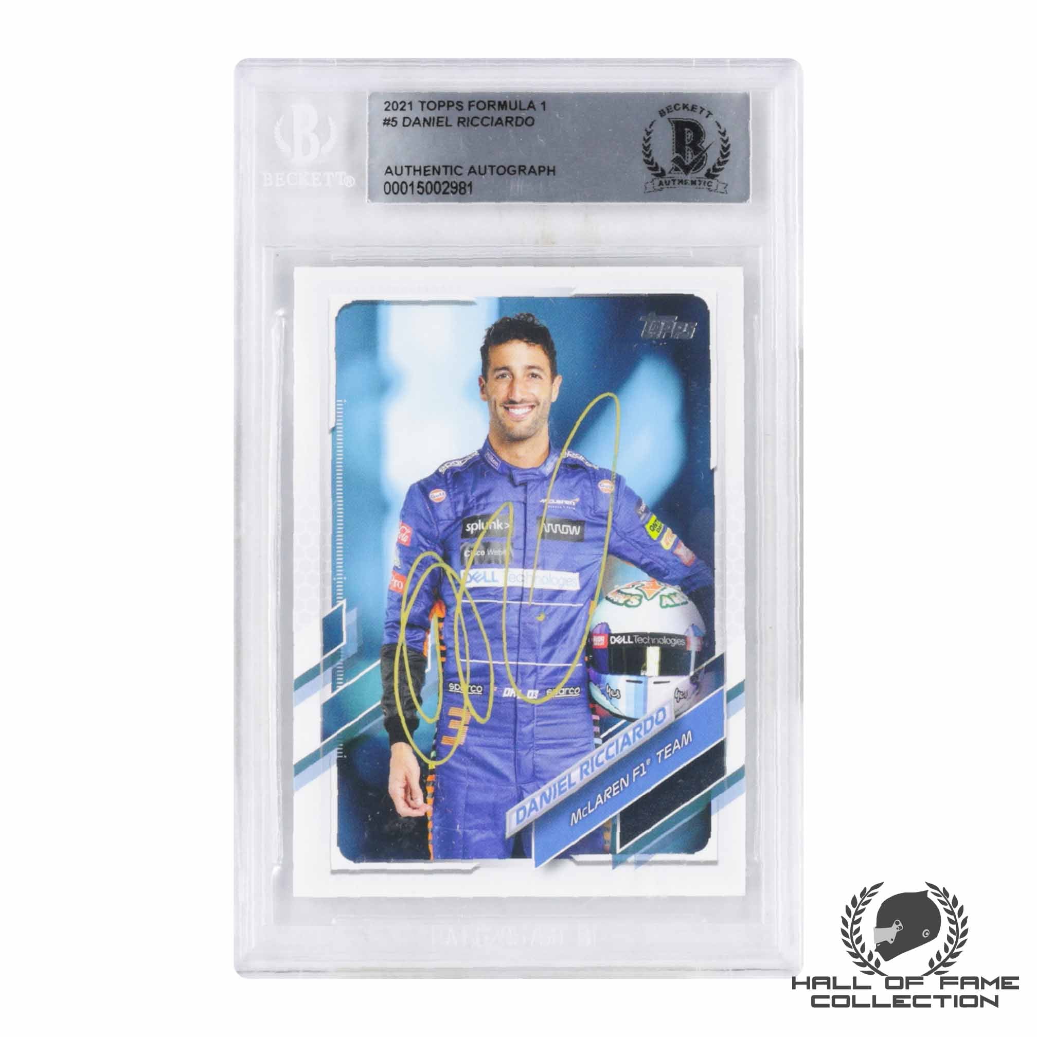 2021 Topps Formula 1 #5 Daniel Ricciardo Authentic Autograph