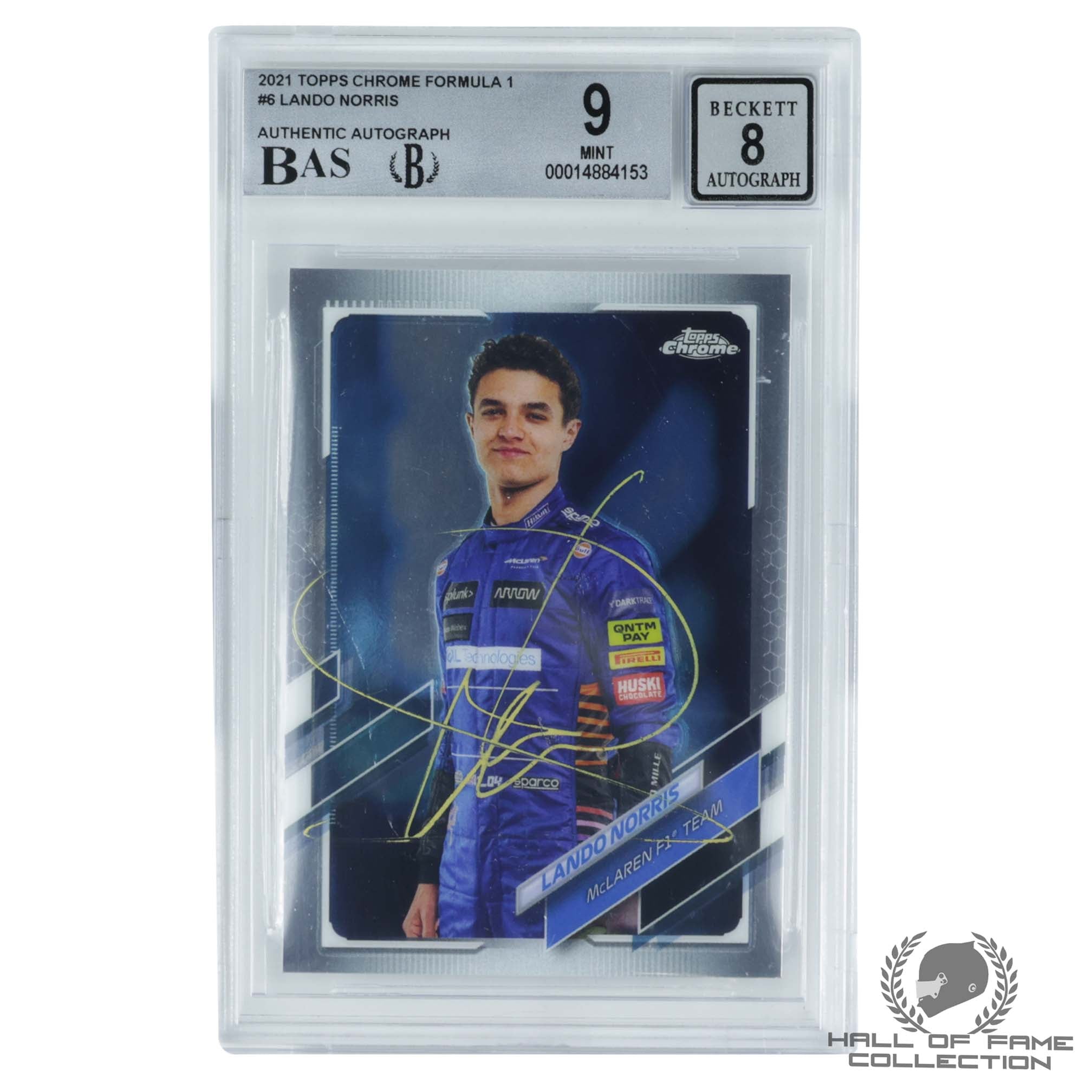 2021 Topps Chrome Formula 1 #6 Lando Norris Authentic Autograph 9