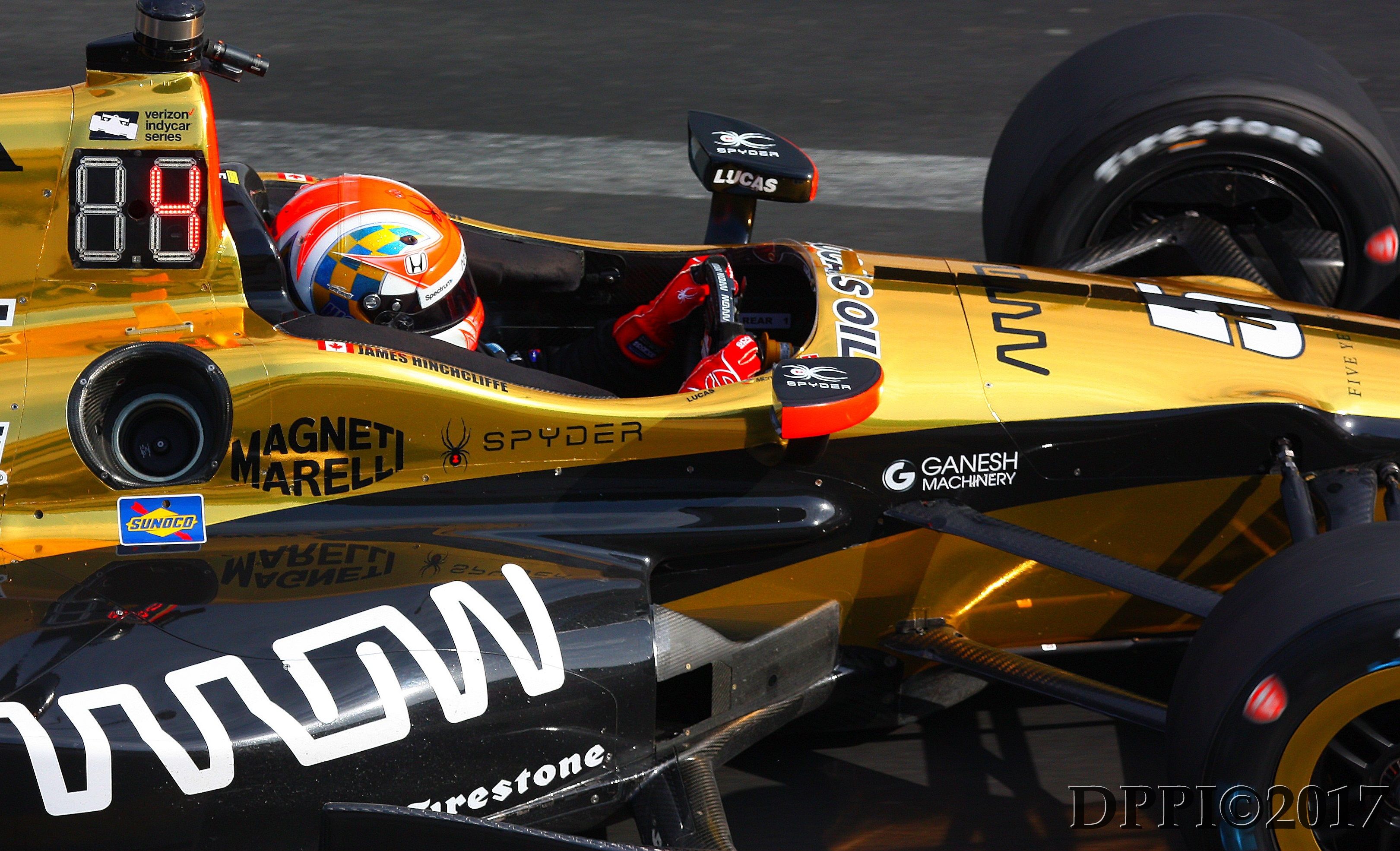 2017 James Hinchcliffe Signed Race Used Schmidt Peterson Motorsports Indycar Gloves