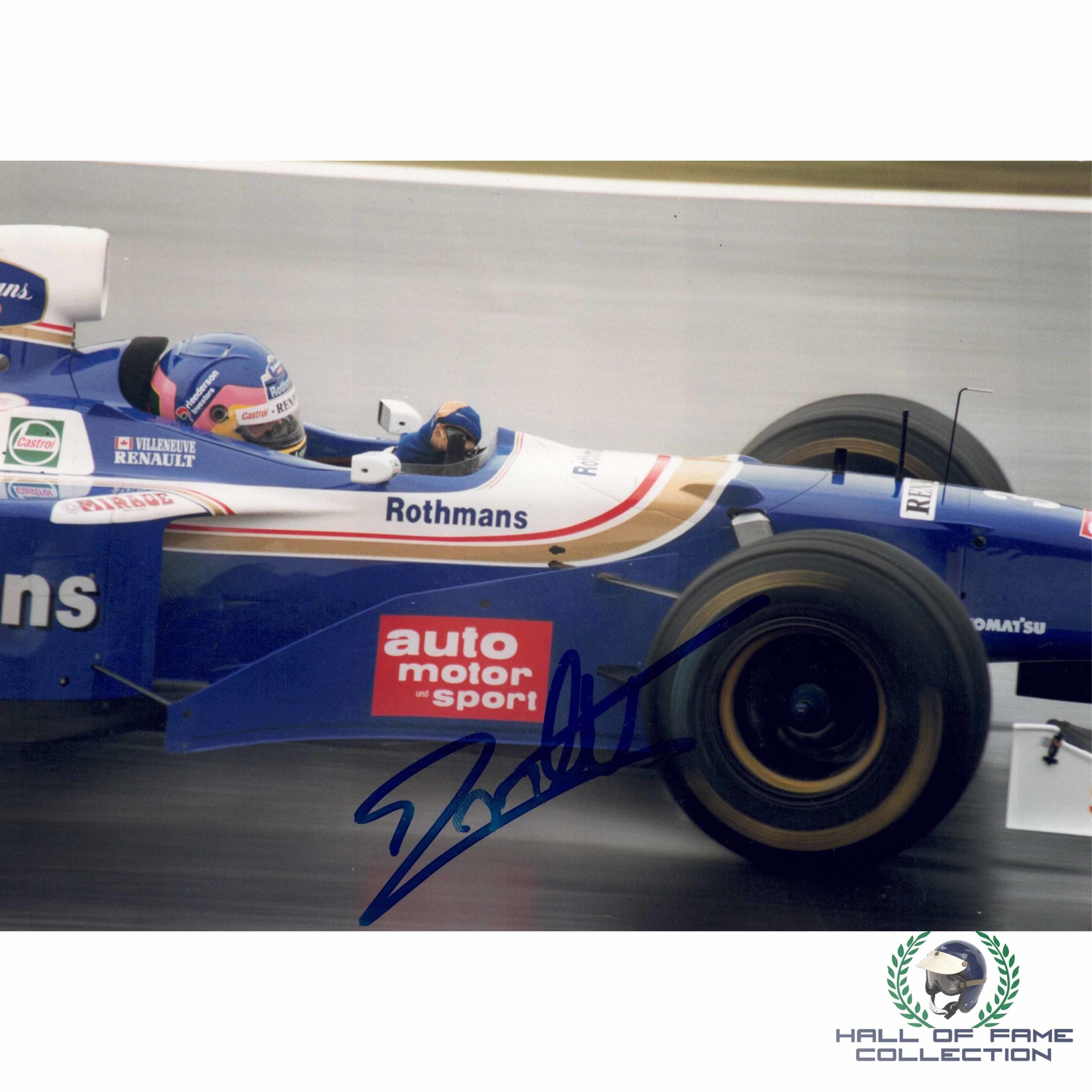 1997 Jacques Villeneuve Signed Williams Renault 5 x 7 F1 Photograph