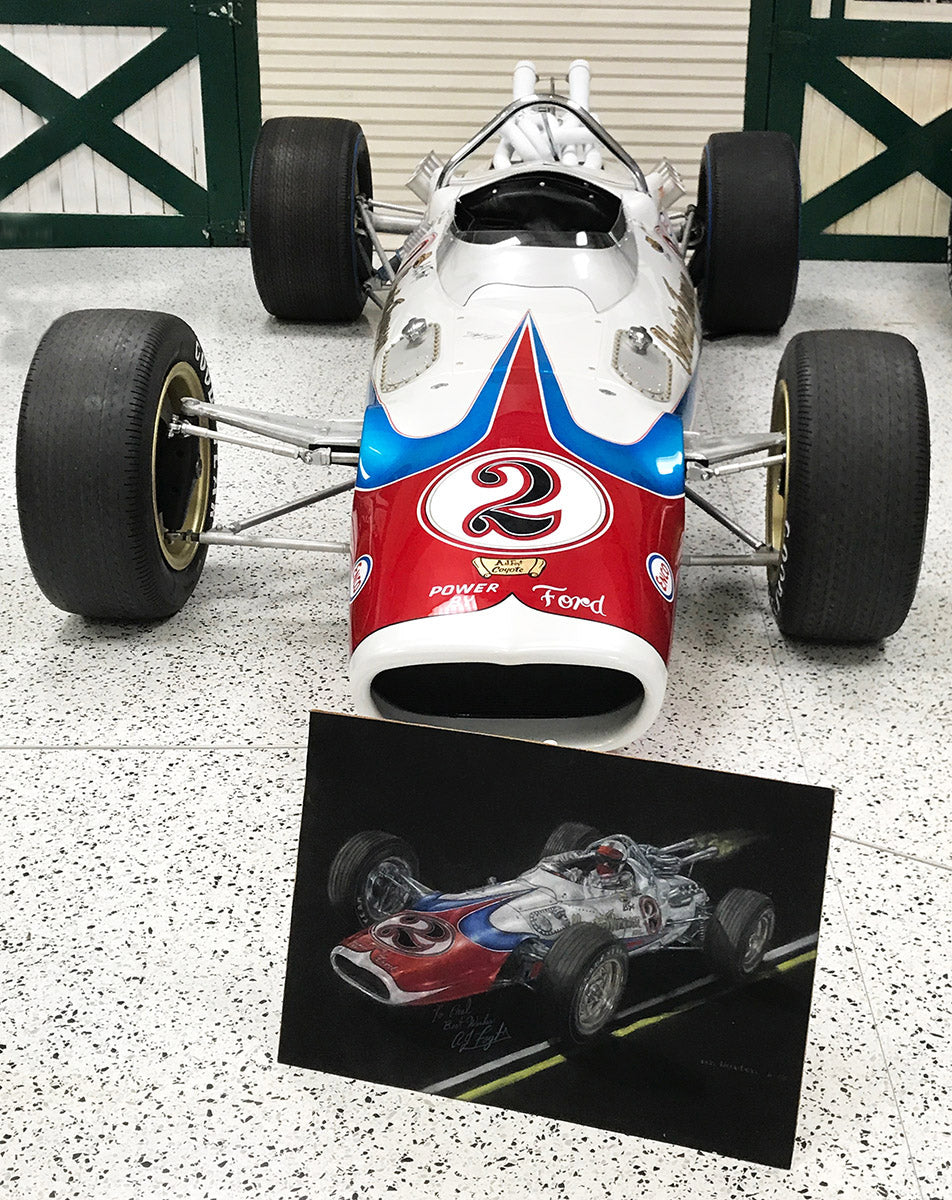 1966 A.J. Foyt Sheraton-Thompson Lotus Indy 500 Ron Burton Original Artwork