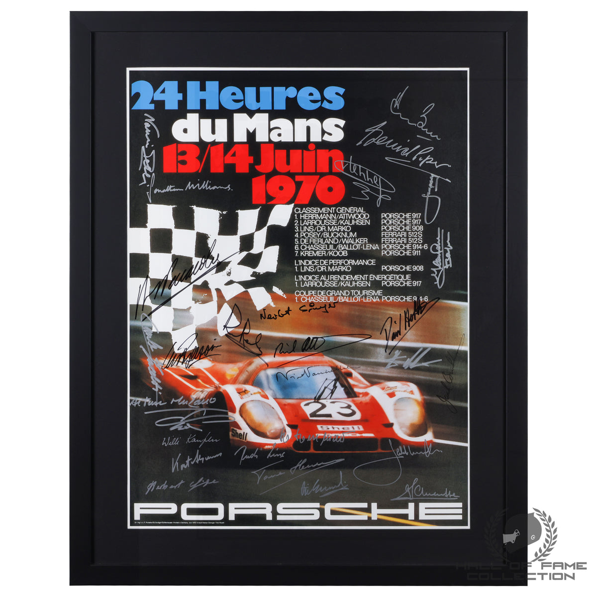 1970 Multi Signed '24 Herures Du Mans' Le Mans Sportscar Print
