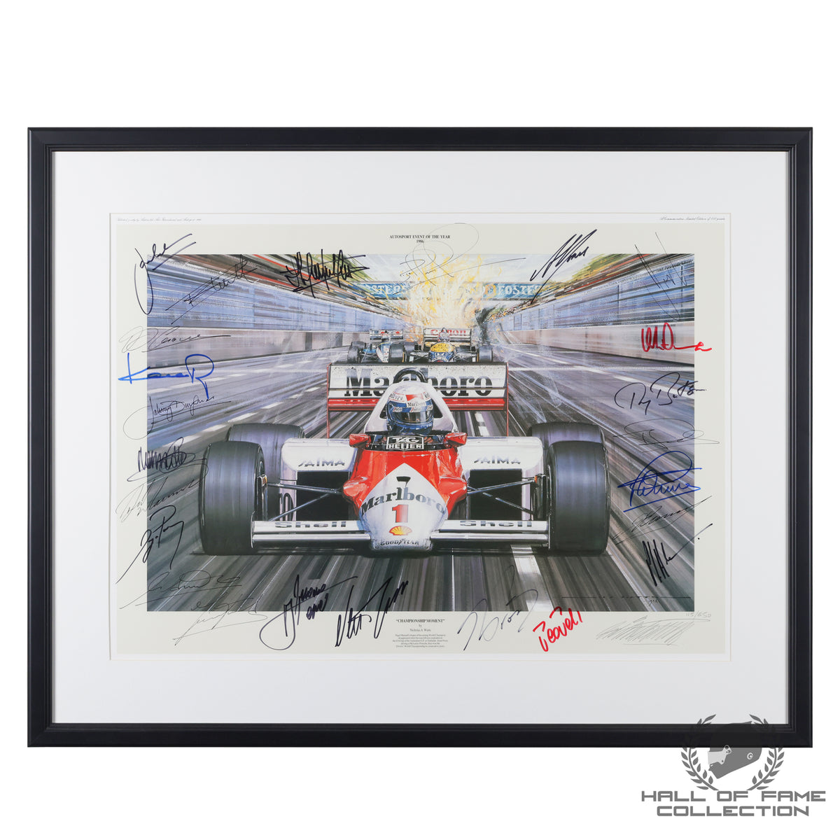 1986 Championship Moment Signed & Framed F1 Print