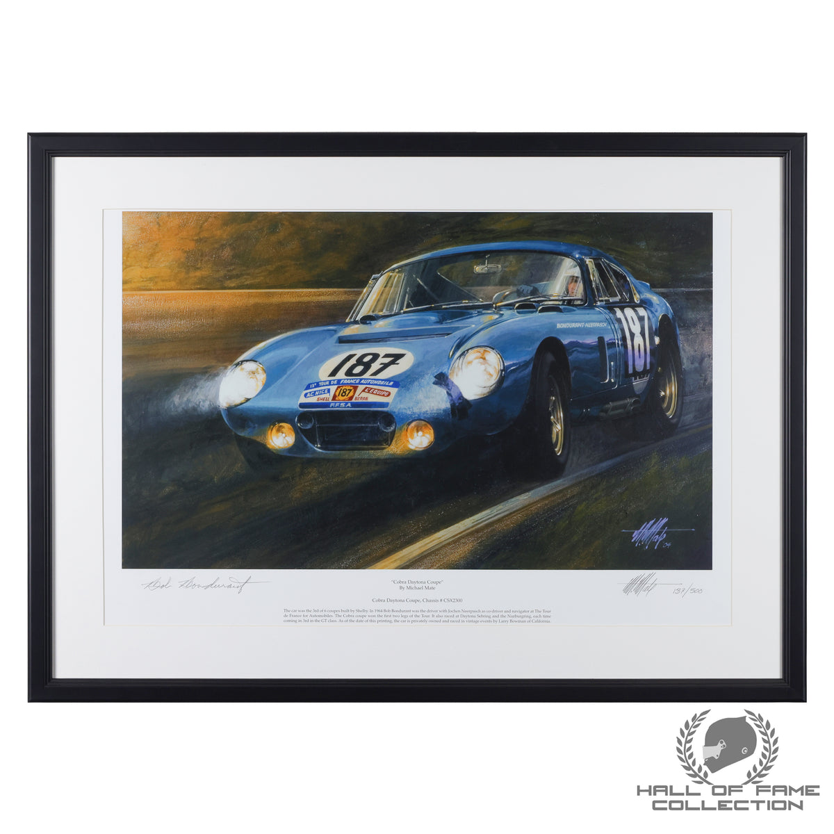1964 Daytona Cobra Coupe Signed Framed F1 Print