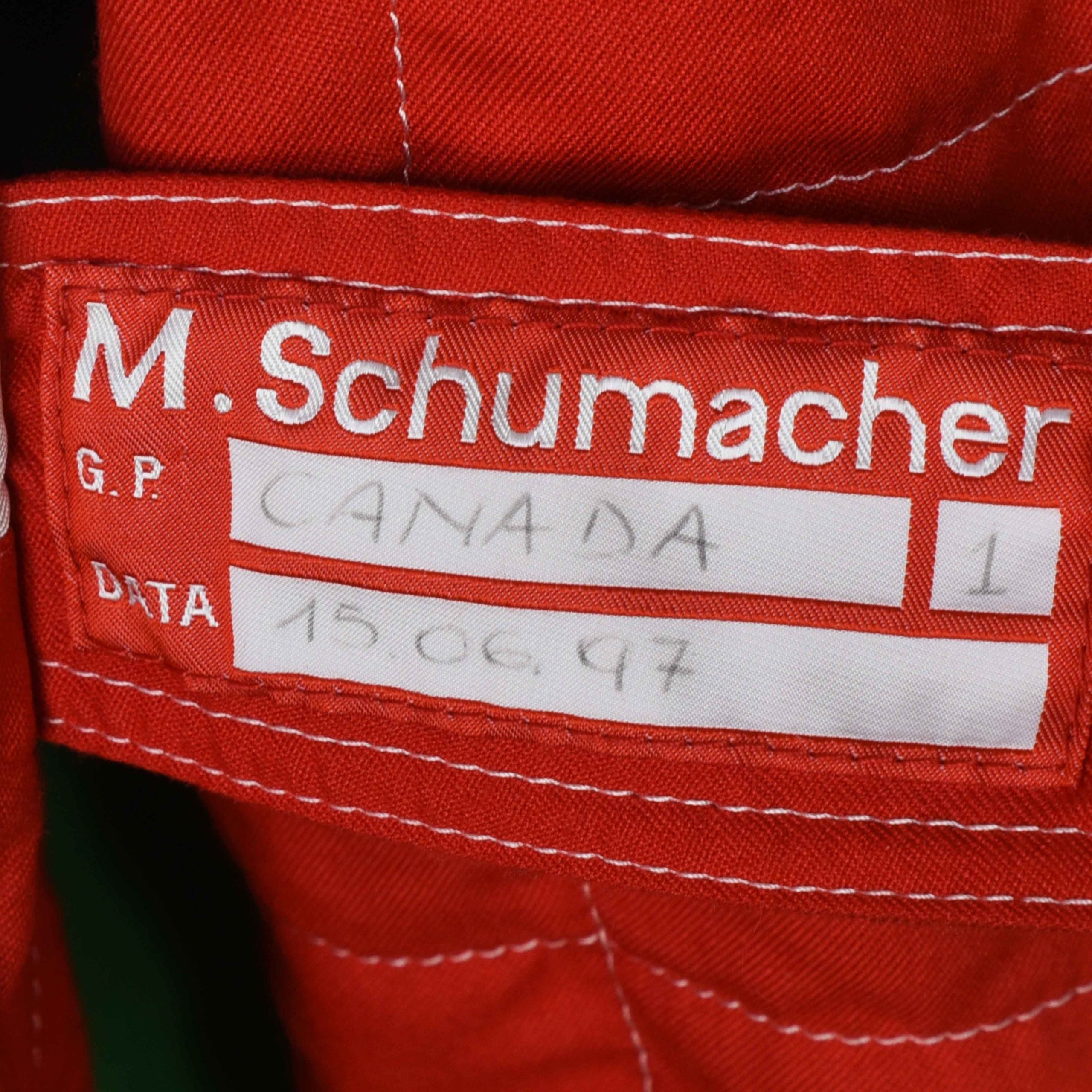 1997 Michael Schumacher Race Winning Canadian Grand Prix Scuderia Ferrari F1 Suit