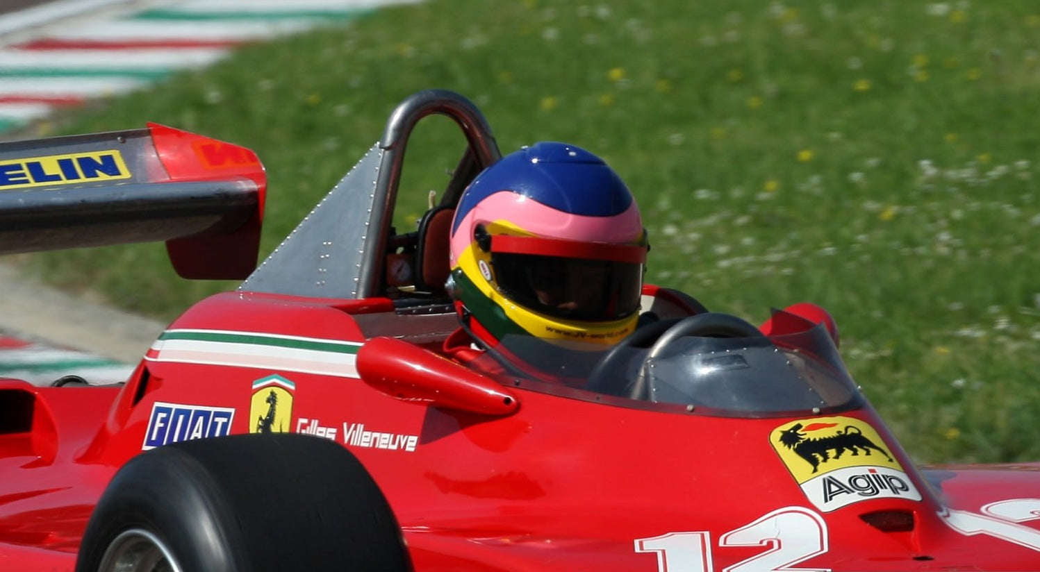 2012 Jacques Villeneuve Signed Used 30th Anniversary Ferrari F1 Suit & Helmet