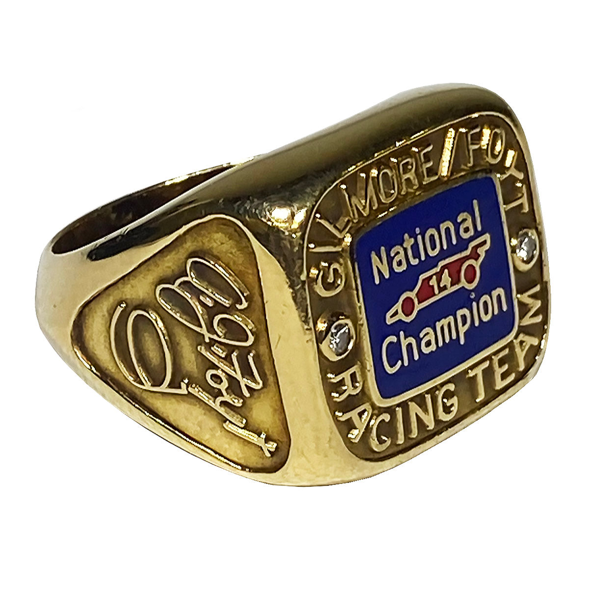 1975 A.J. Foyt Gilmore Racing 'Six Time IndyCar Champion' 18k Gold Ring