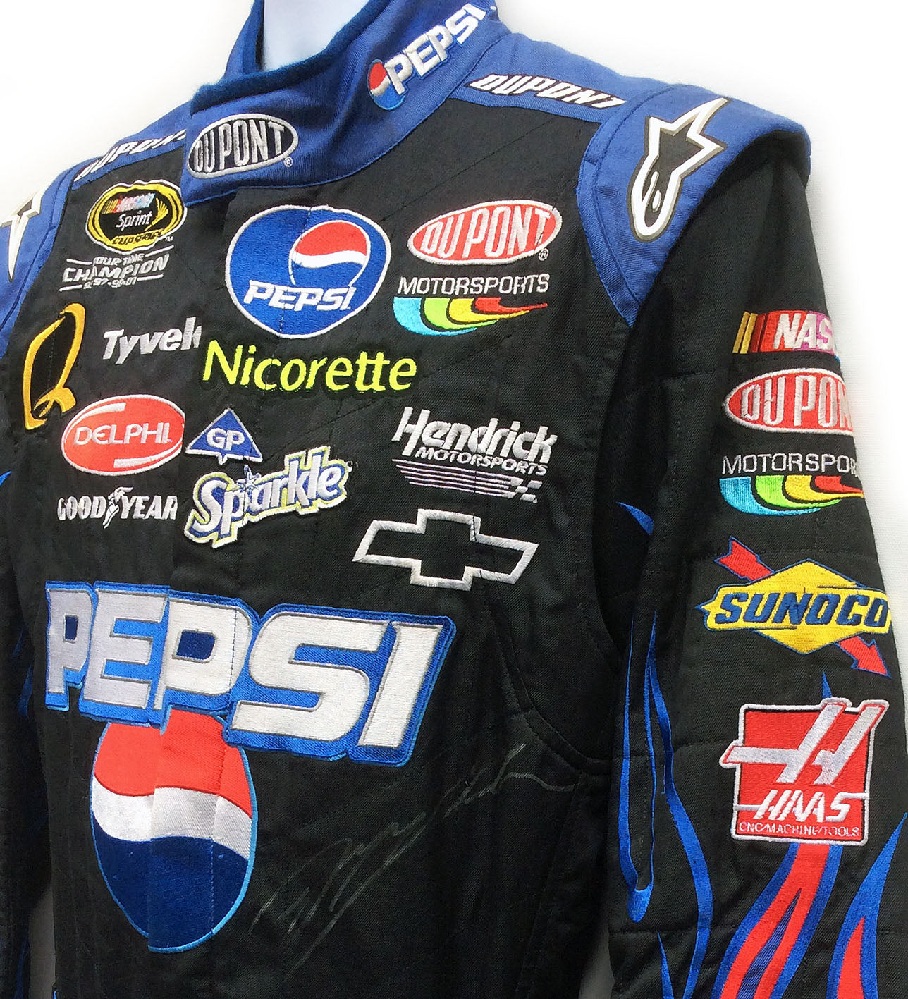 2008 Jeff Gordon, Hendrick Motorsports 'Pepsi 500' race worn suit, signed