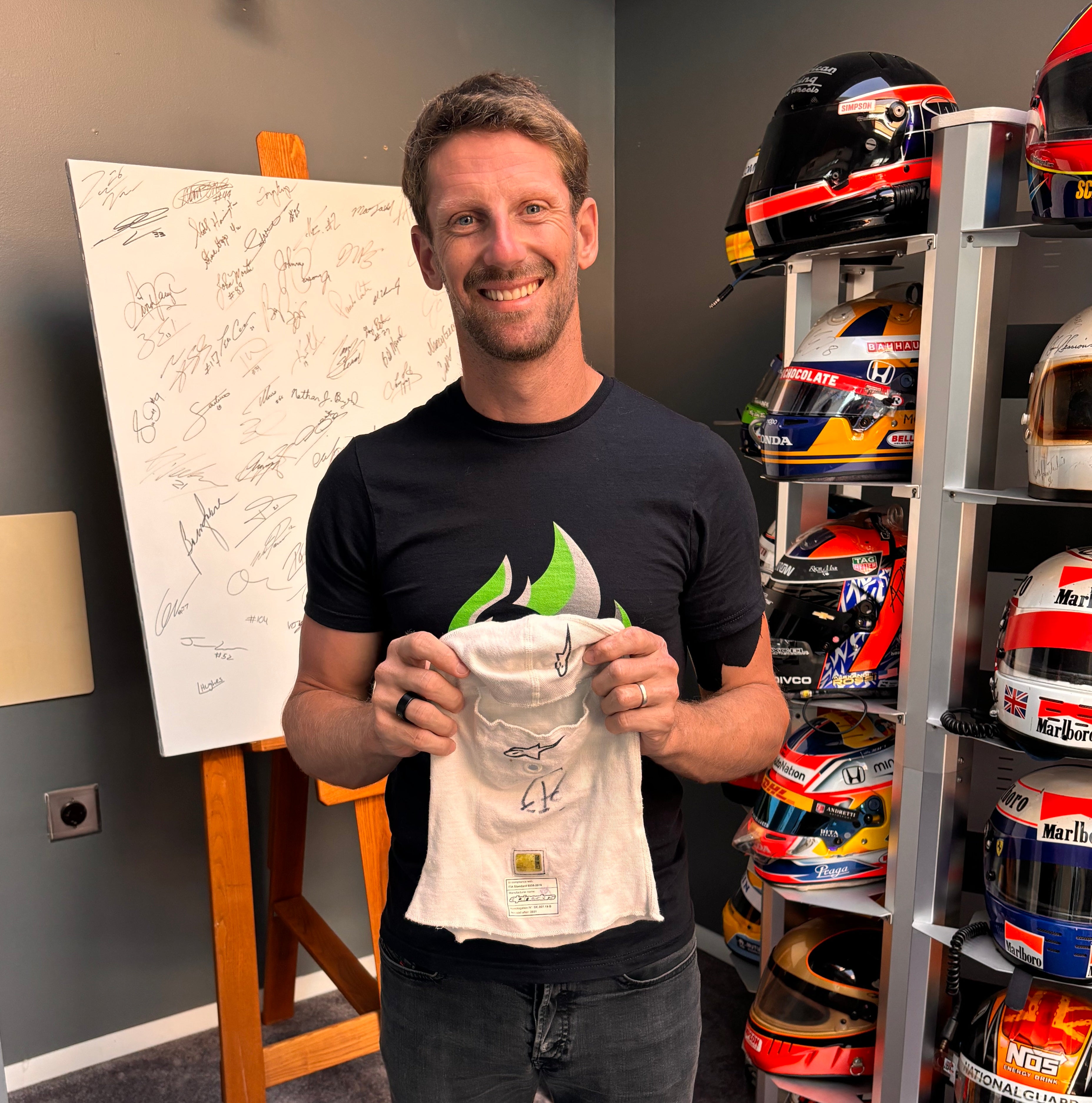2022/23 Romain Grosjean Signed Race Used Andretti Autosport IndyCar Balaclava