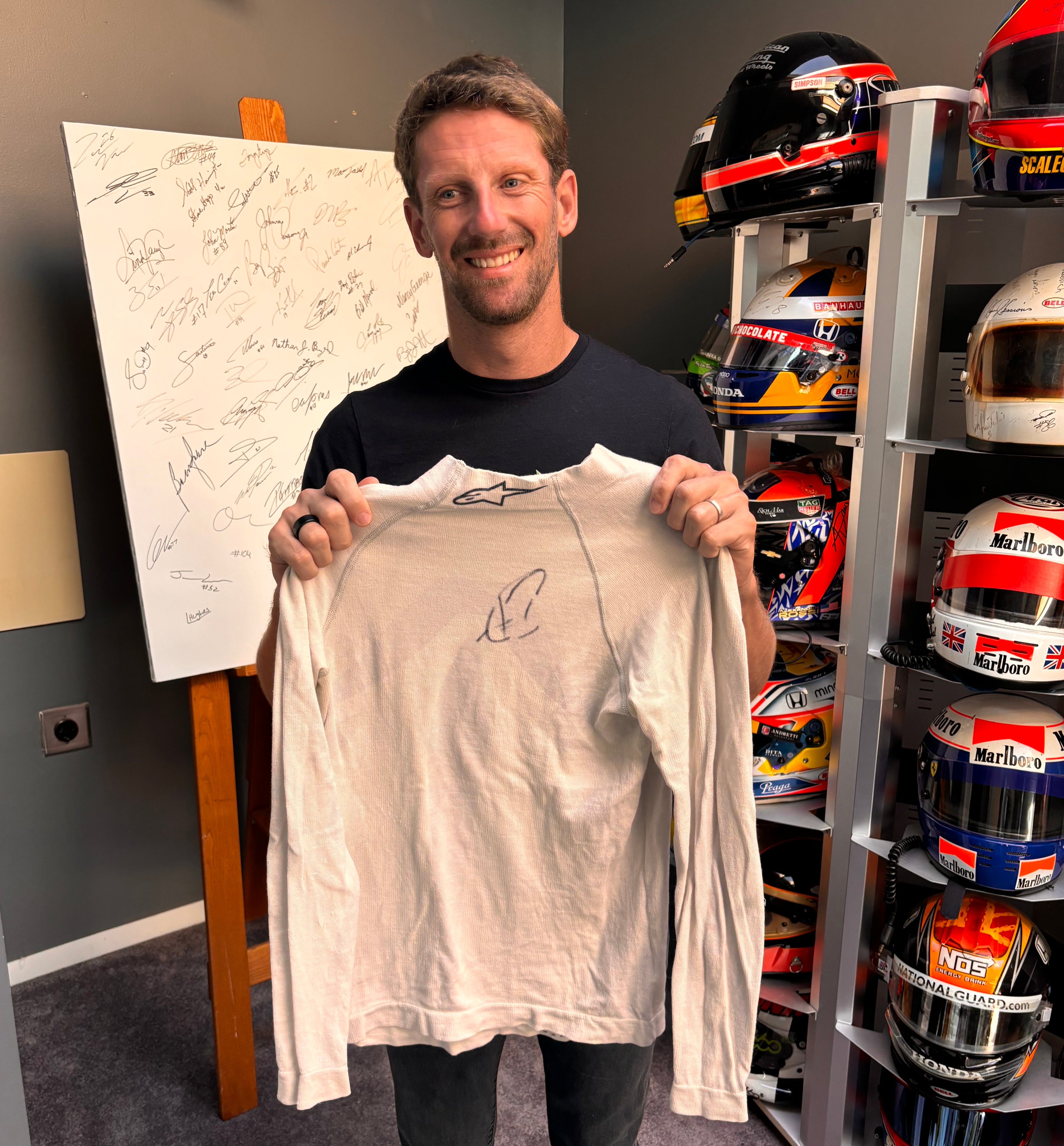 2022/23 Romain Grosjean Signed Race Used Andretti Autosport IndyCar Nomex Shirt and Pant Set