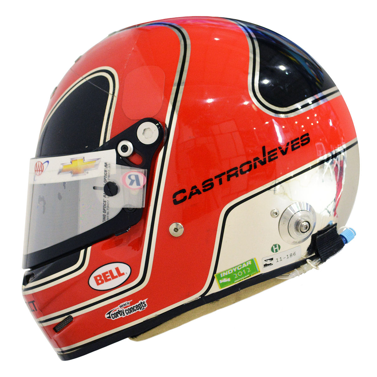 bell helmet 2012 2011/12 Helio Castroneves Signed Race Used Team Penske Bell IndyCar He