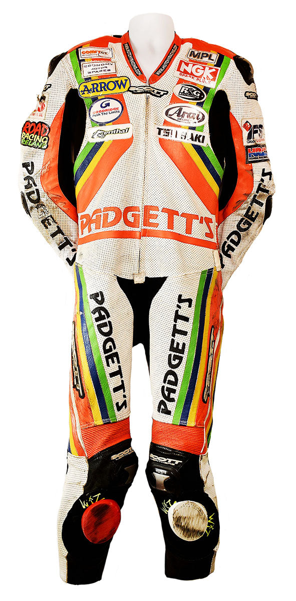 2010 Ian Hutchinson Signed Padgett’s HRC Honda Race Worn Leathers