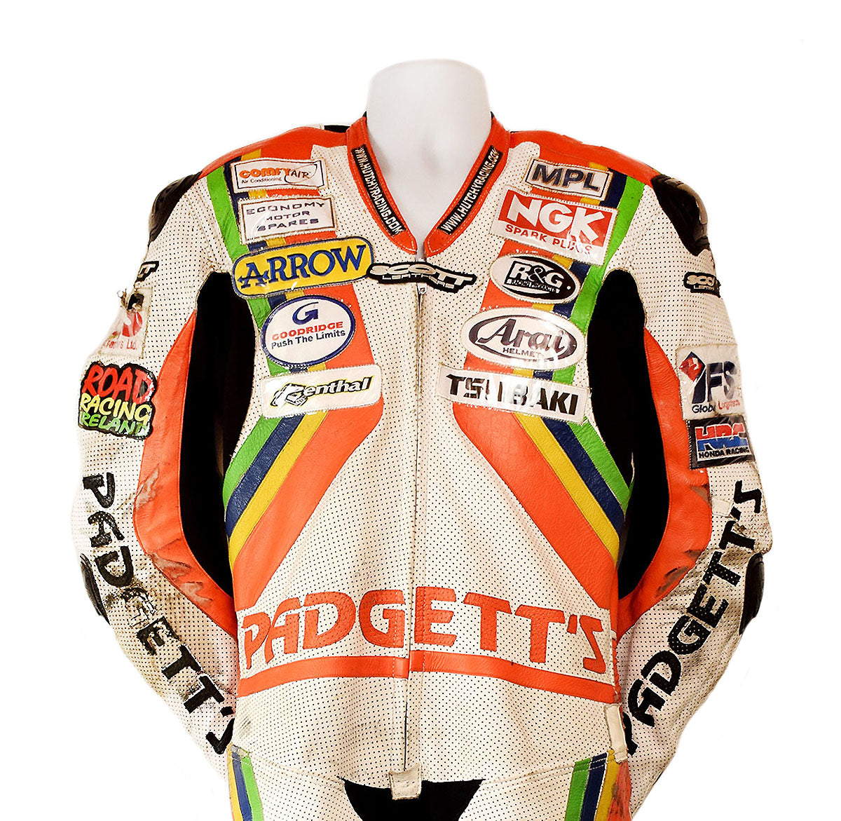 2010 Ian Hutchinson Signed Padgett’s HRC Honda Race Worn Leathers