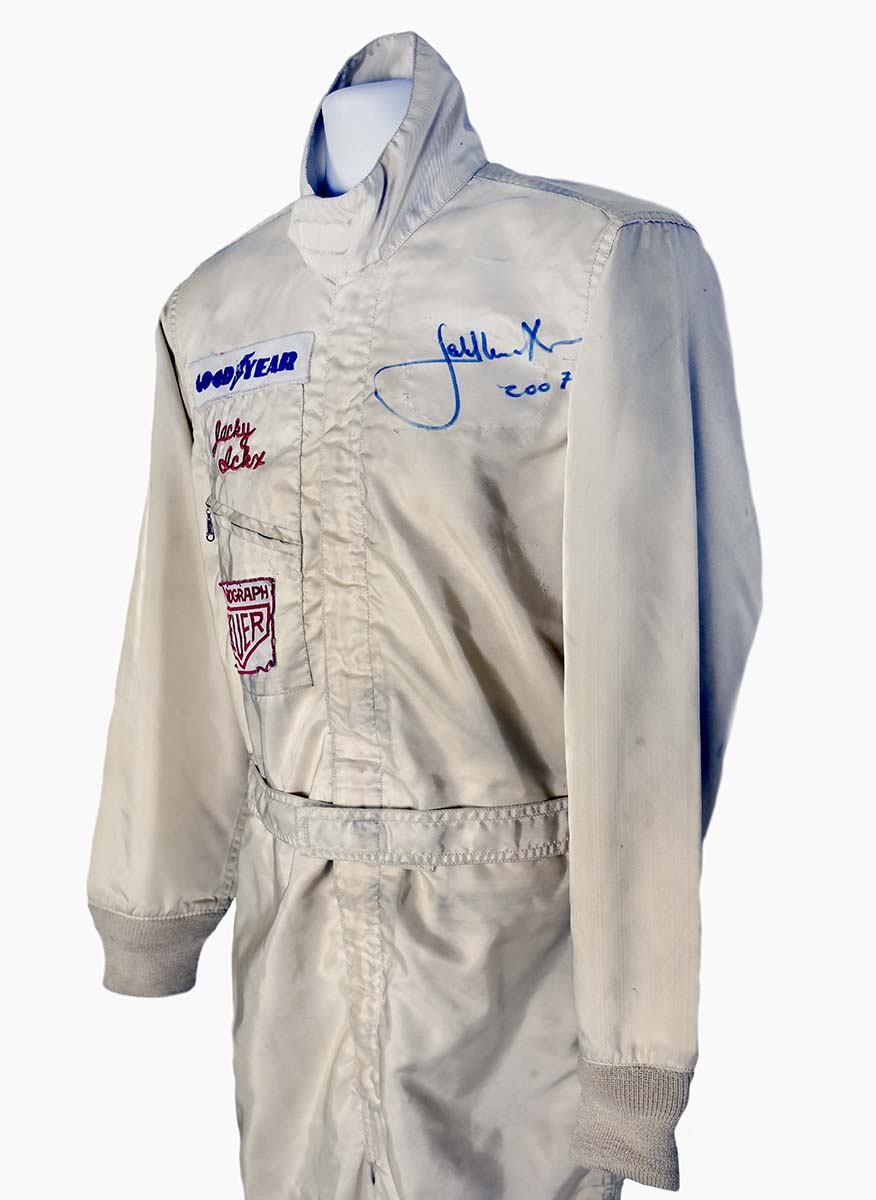 1974-76 Jacky Ickx Signed Race Used JPS Lotus/Williams/Wolf F1 Suit