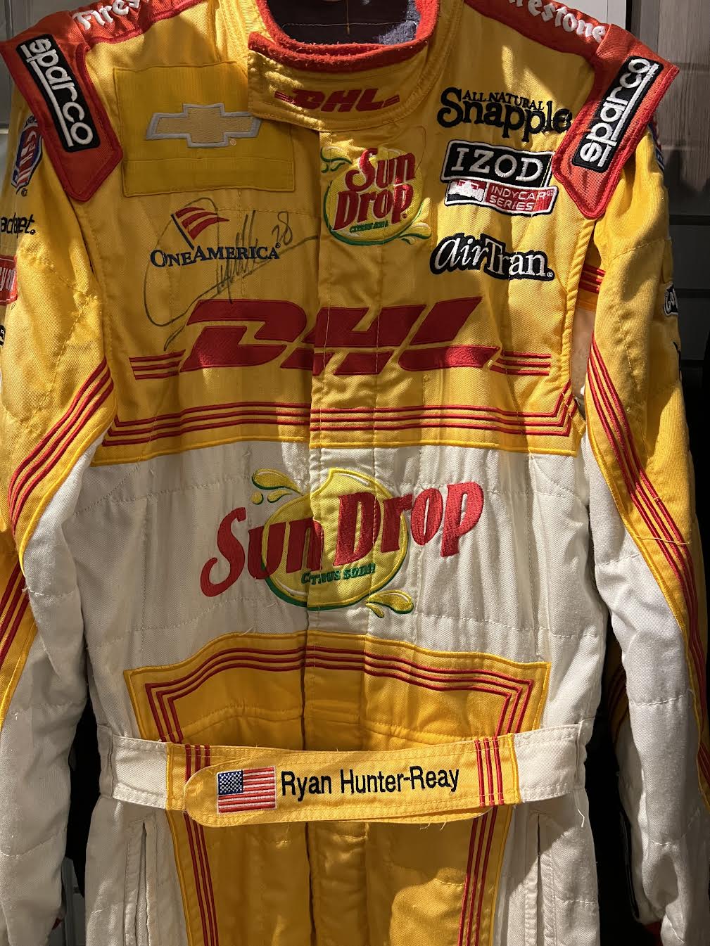 2011 Ryan Hunter-Reay Signed 100 Anniversary Indy 500 Race Used Helmet and IndyCar Suit