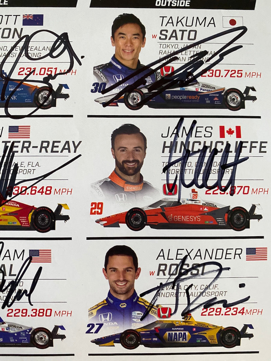 2020 Rare Indianapolis 500 Program With Insert Signed By All 33 Drivers Including Winner Sato