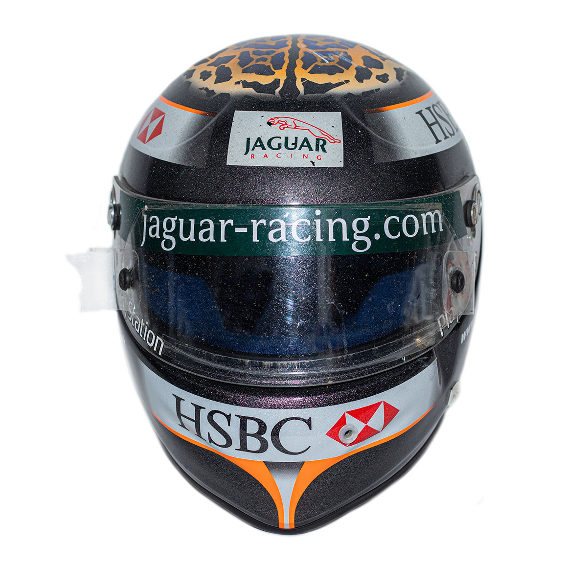 2001 Eddie Irvine Signed United States G.P. Jaguar F1 Race Used Helmet