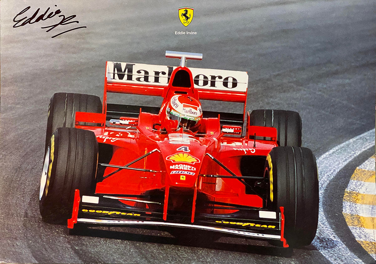 1998 Eddie Irvine Signed Official Factory Scuderia Ferrari Poster