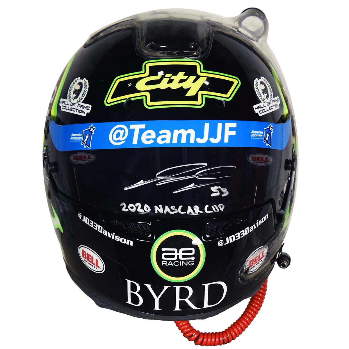 2020 James Davison Signed Race Used “Days of Thunder” Rick Ware Racing Nascar Helmet