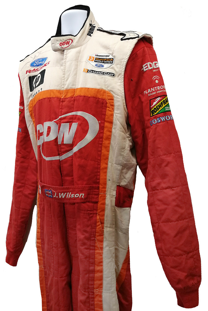 2006 Justin Wilson Signed RuSport Race Used Champ Car Suit