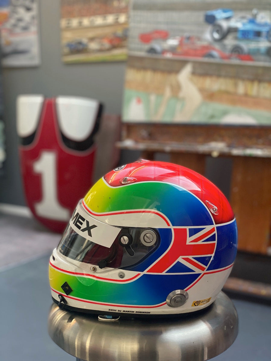 2004 Justin Wilson Race Used Conquest Racing Arai GP-5 Champ Car Helmet