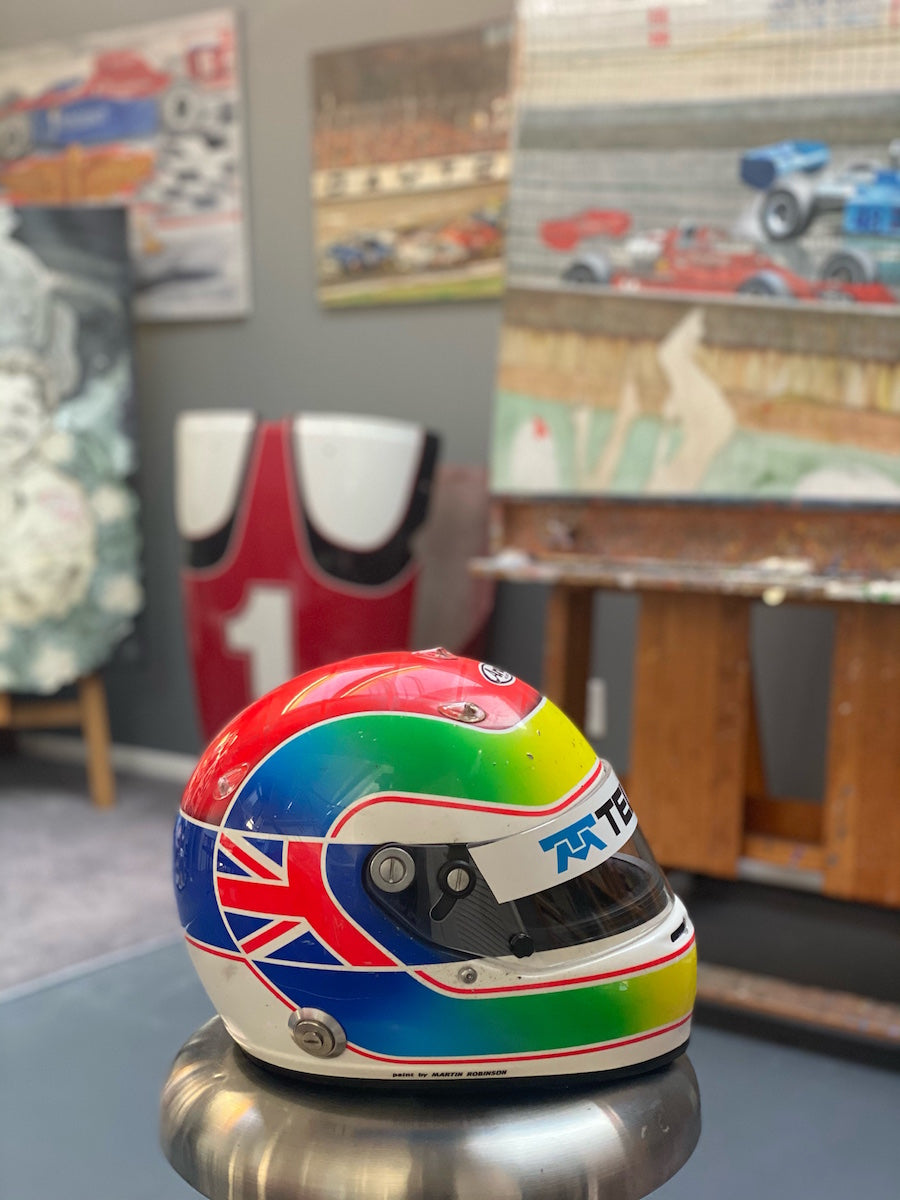 2004 Justin Wilson Race Used Conquest Racing Arai GP-5 Champ Car Helmet