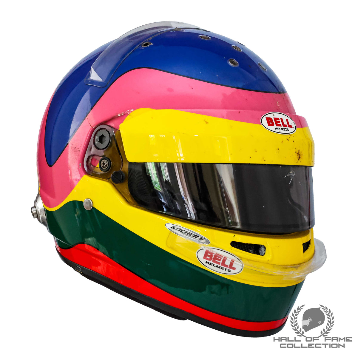 2014 Jacques Villeneuve Signed Indy 500 Practice Used Schmidt Peterson Motorsports IndyCar Helmet