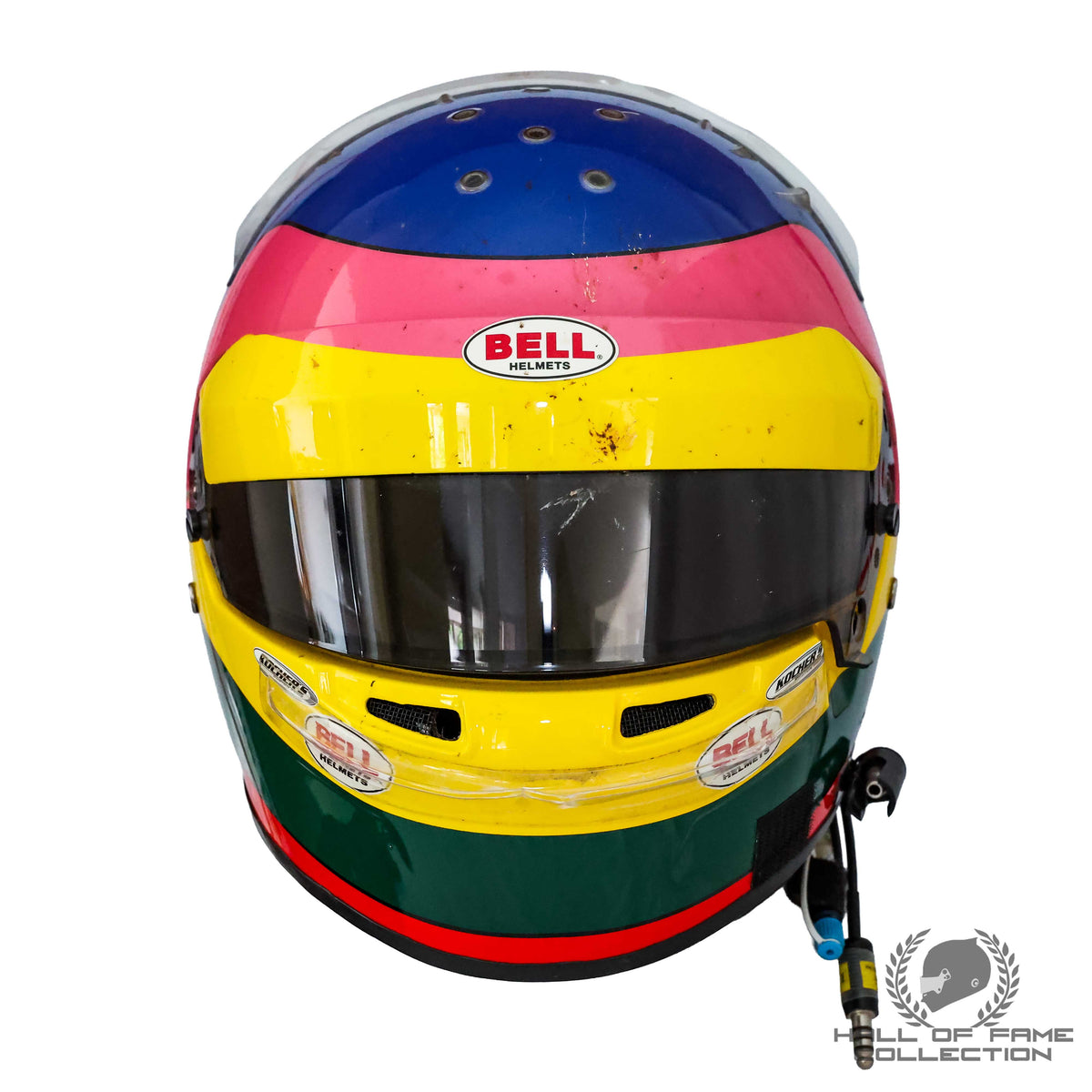 2014 Jacques Villeneuve Signed Indy 500 Practice Used Schmidt Peterson Motorsports IndyCar Helmet