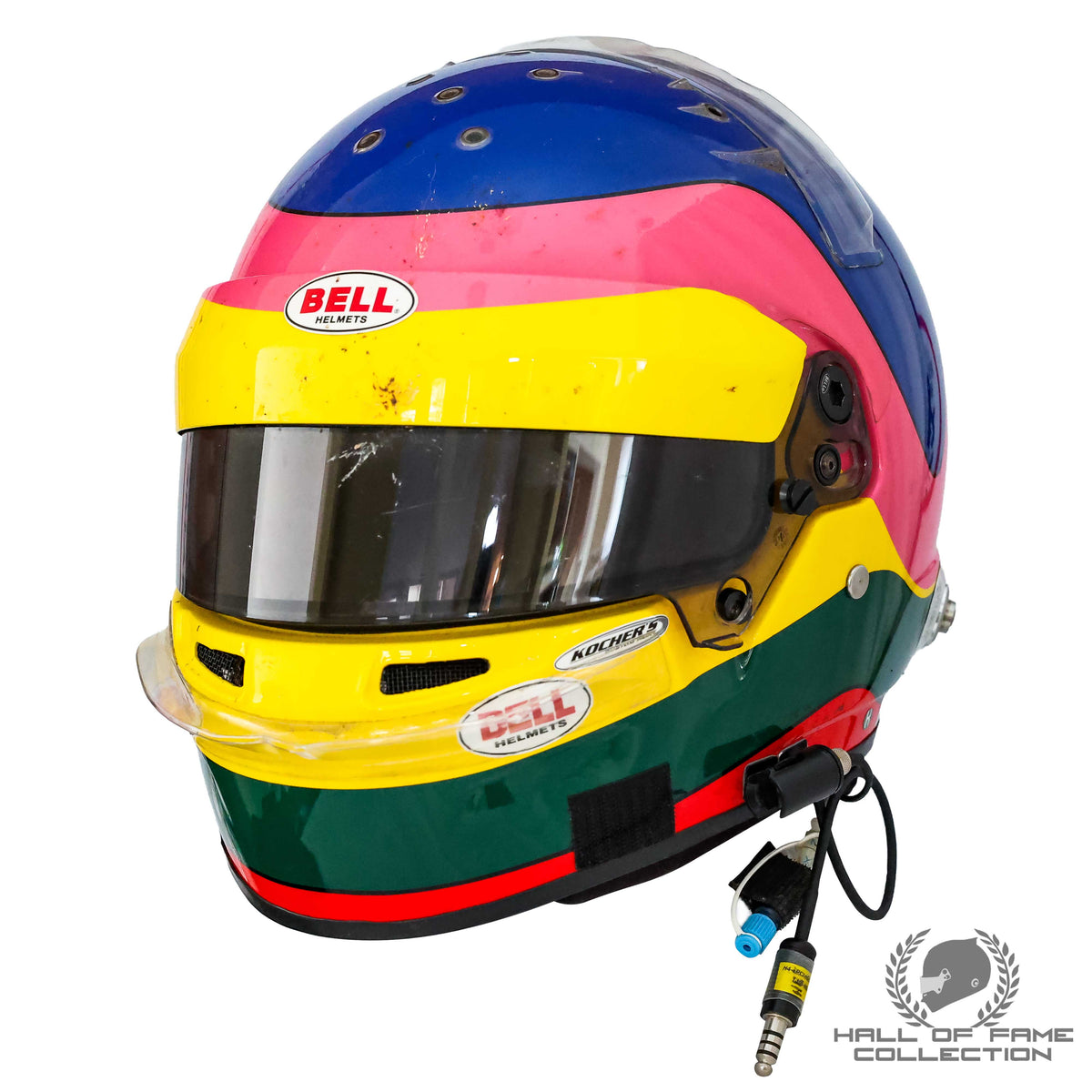 2014 Jacques Villeneuve Signed Indy 500 Practice Used Schmidt Peterson Motorsports IndyCar Helmet