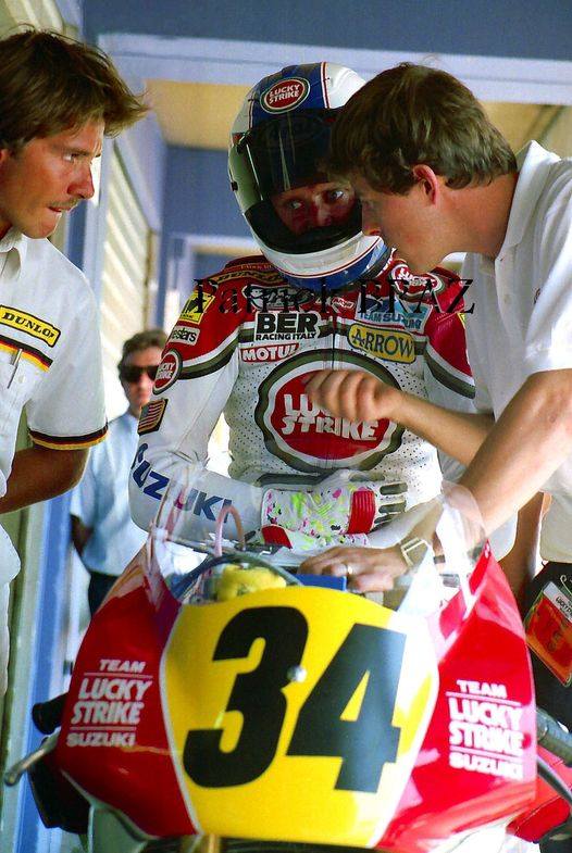 1991 Kevin Schwantz Signed French GP and Malaysia Practice Used Lucky Strike Suzuki 500cc Suit