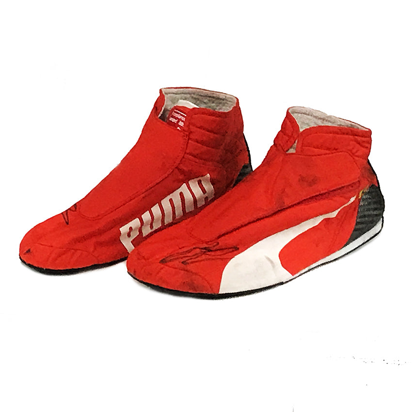 2018 Kimi Räikkönen Signed Race Worn Ferrari F1 Boots