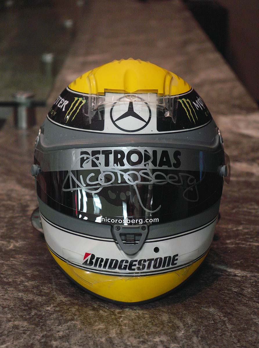 2010 Nico Rosberg Signed Race Used Mercedes F1 Schuberth RF1 Helmet
