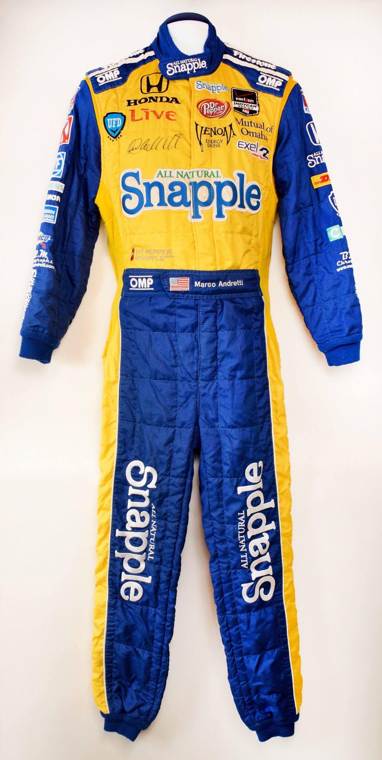 2014 Marco Andretti Signed Snapple Race Used IndyCar Suit