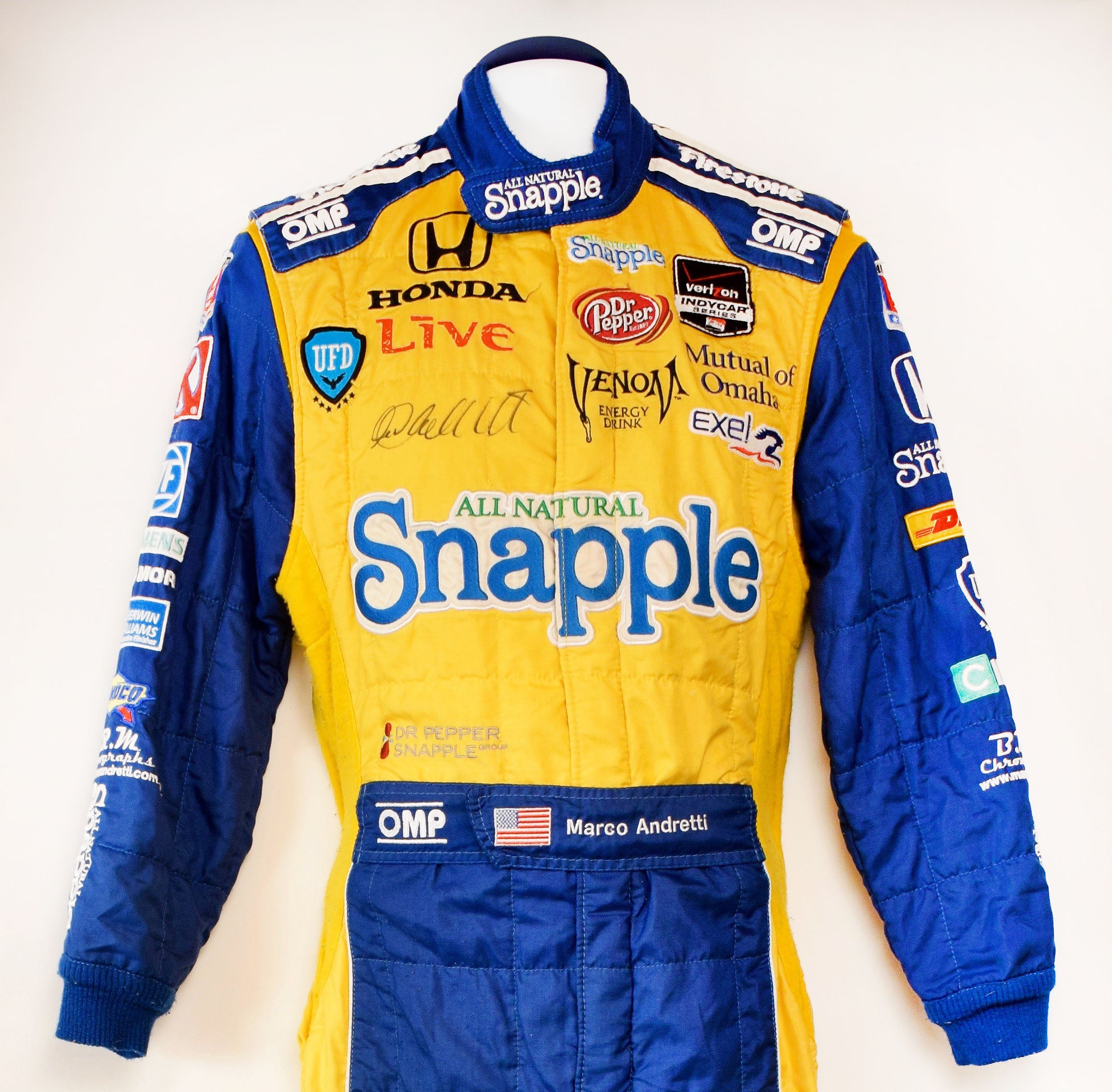 2014 Marco Andretti Signed Snapple Race Used IndyCar Suit