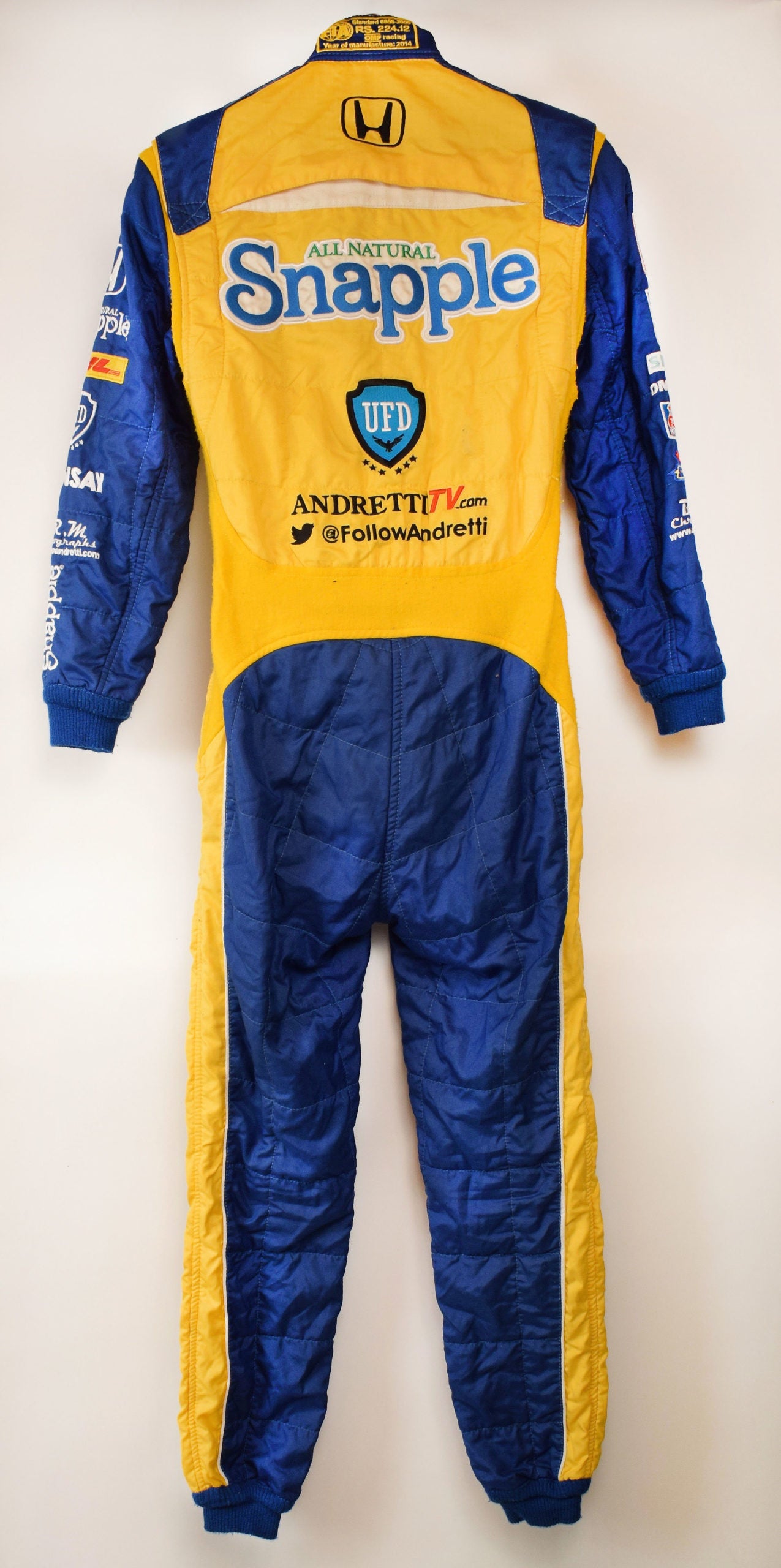 2014 Marco Andretti Signed Snapple Race Used IndyCar Suit