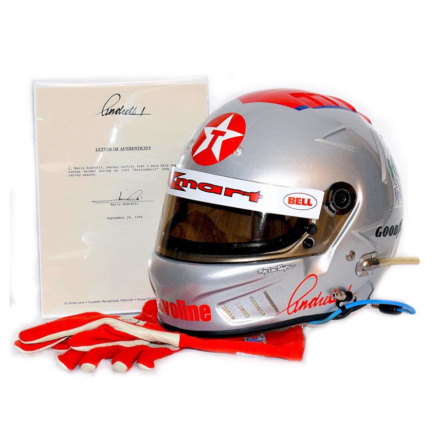 1994 Mario Andretti “Arrivederci” Race Used IndyCar helmet