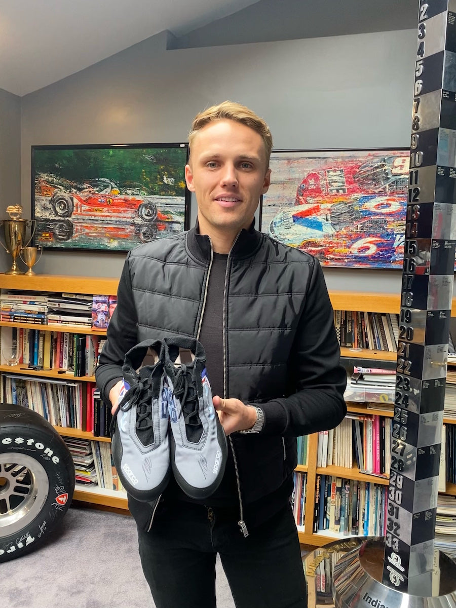 2018 Max Chilton Signed Test Used Carlin Racing IndyCar Boots